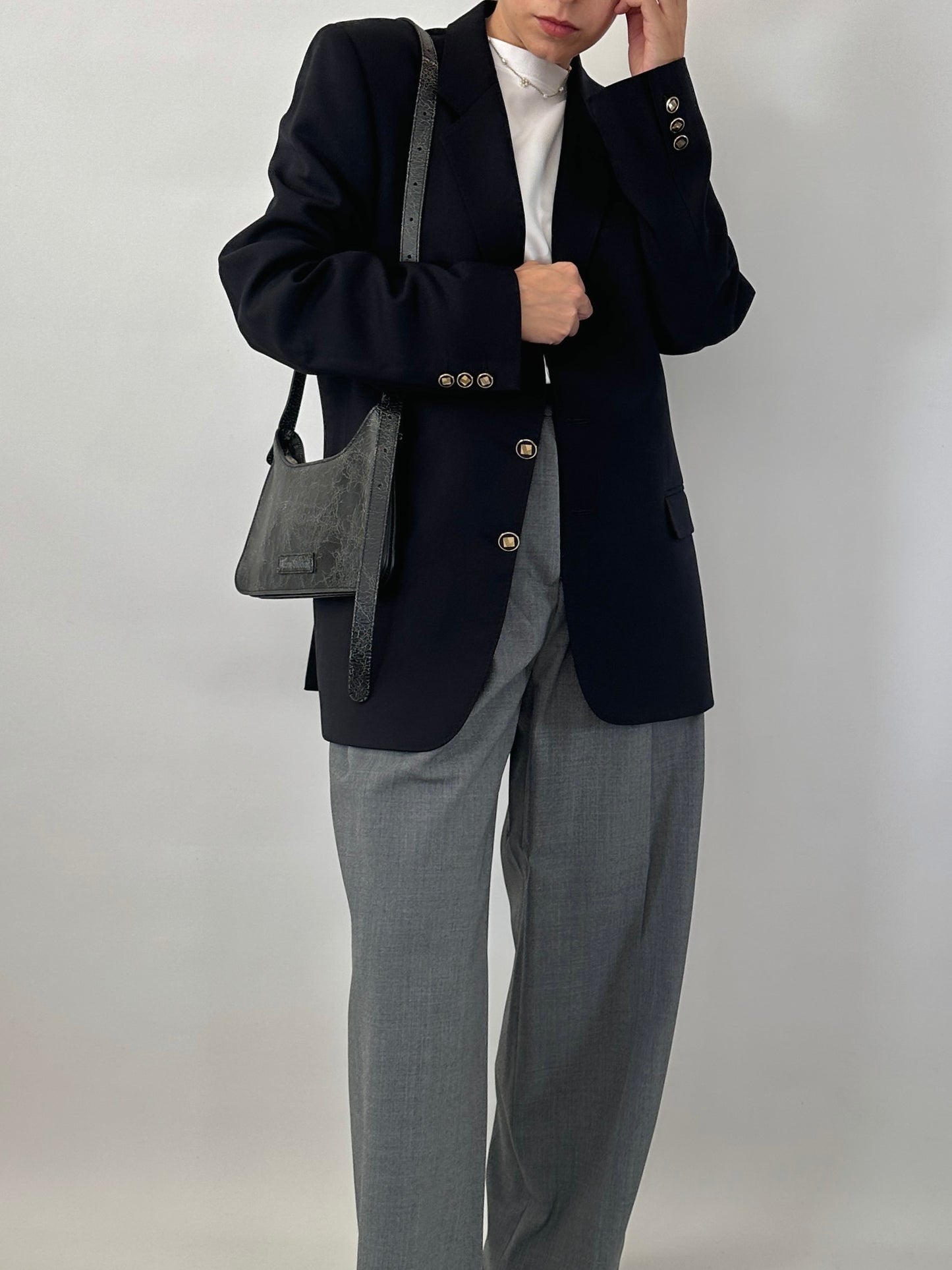Vintage tailored jacket with gold-tone buttons