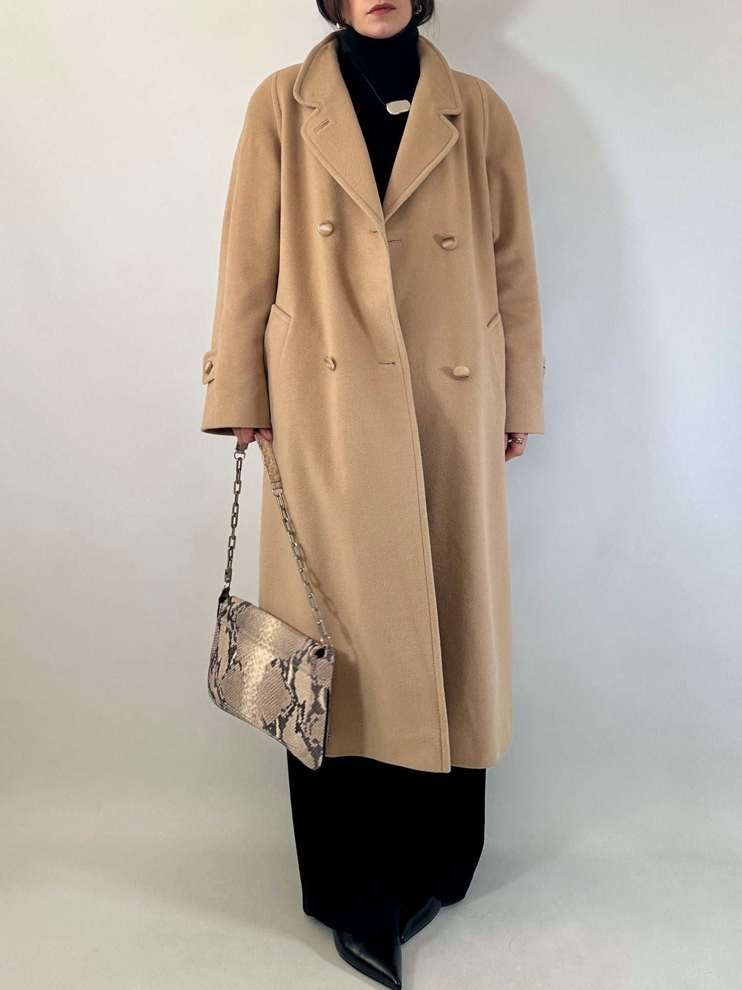 Vintage wool and cashmere long coat