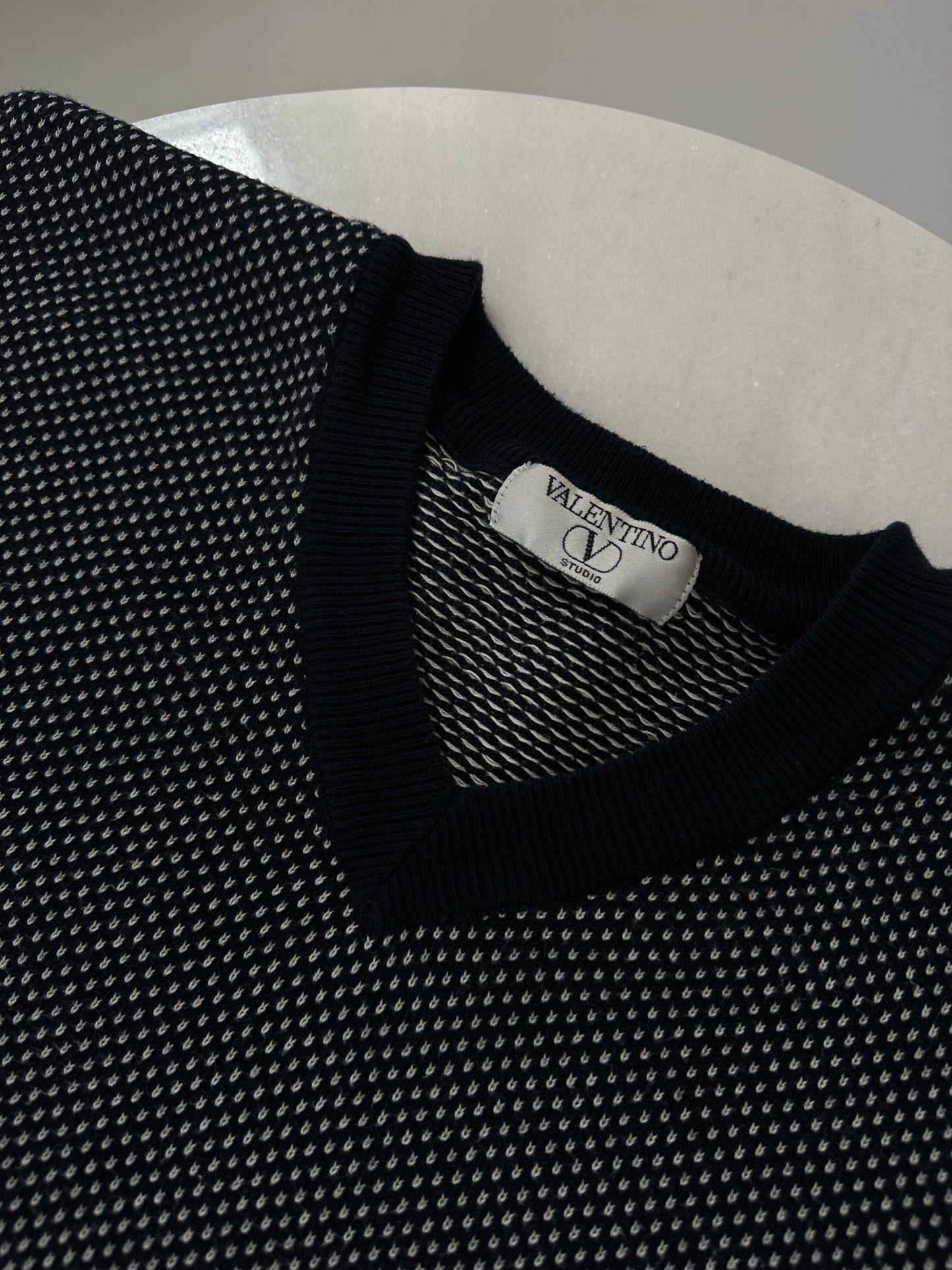 Vintage Valentino Microdot Pure Cotton Sweater