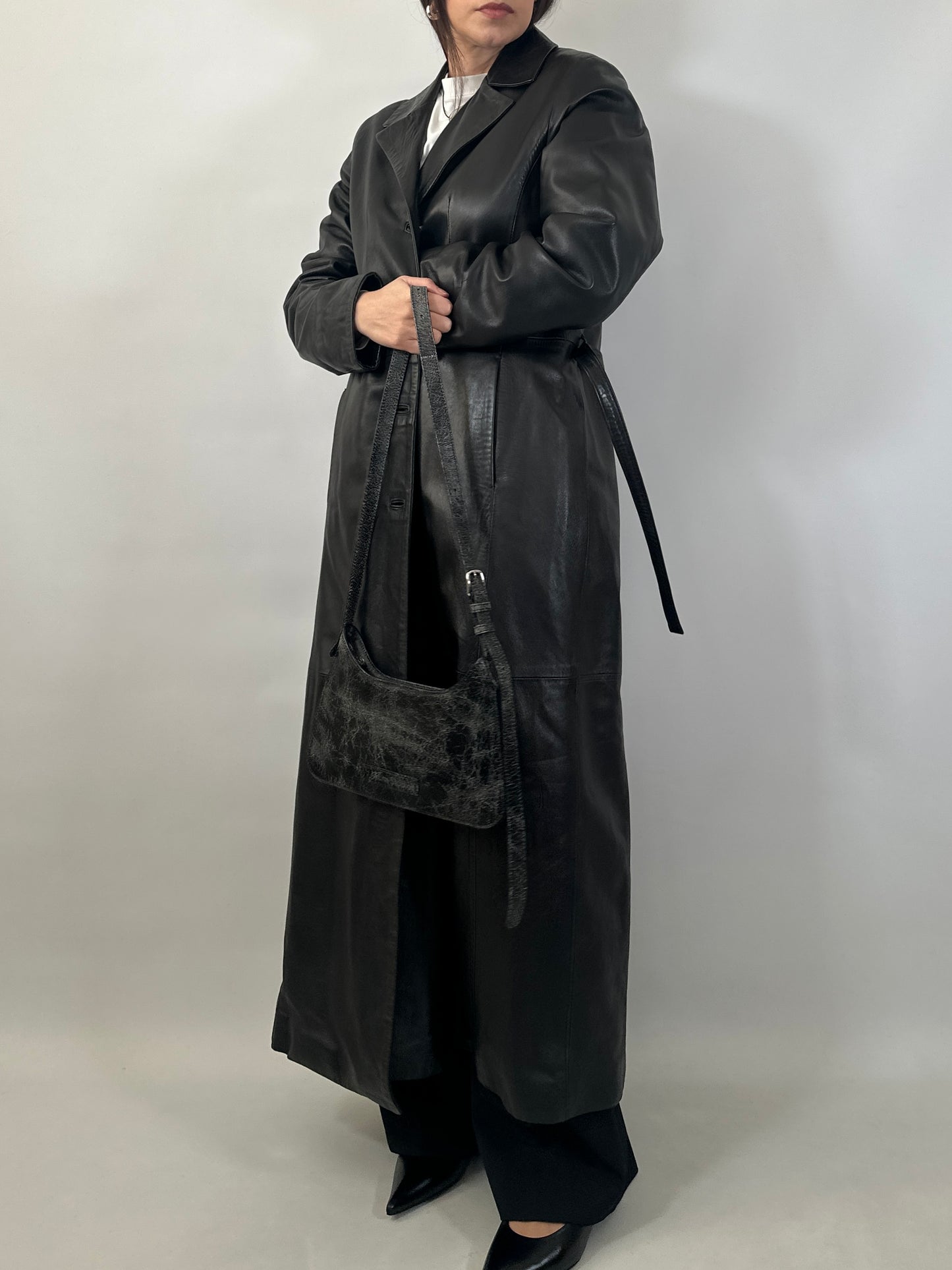 Extra-Long Soft Leather Coat