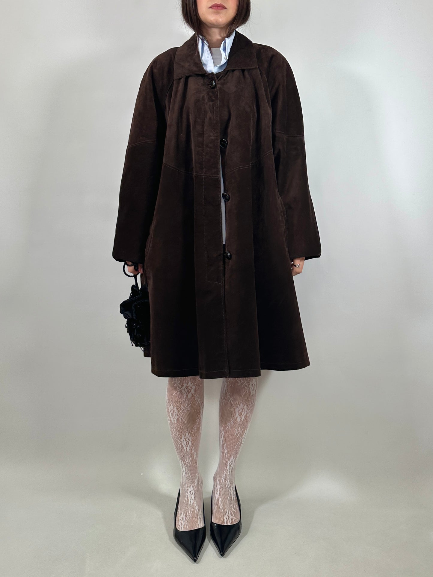 Chocolate Brown Suede Coat