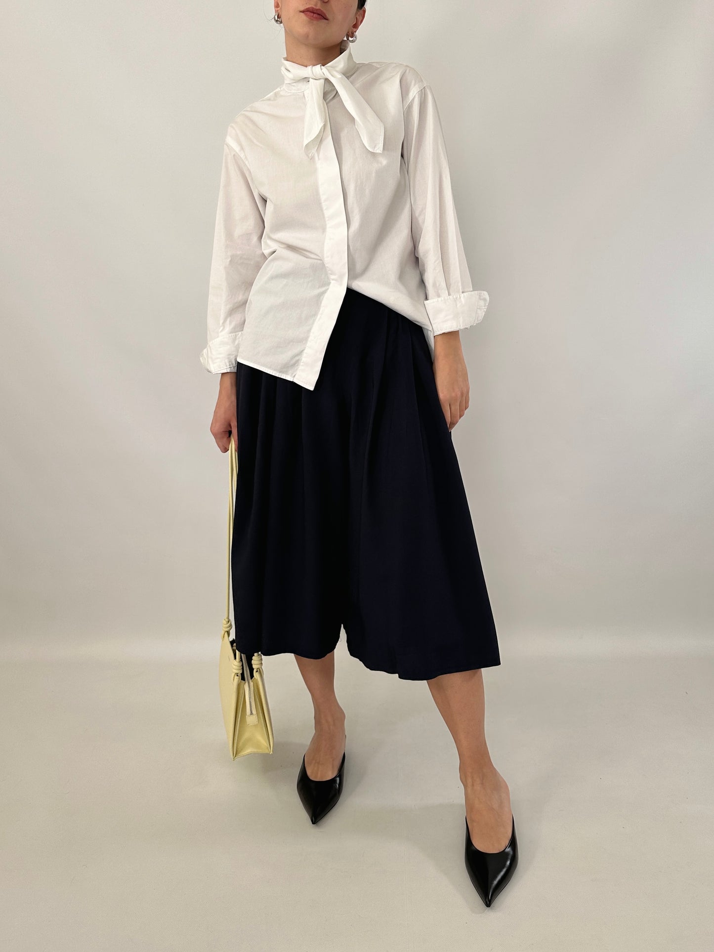 Wide-leg blue culottes