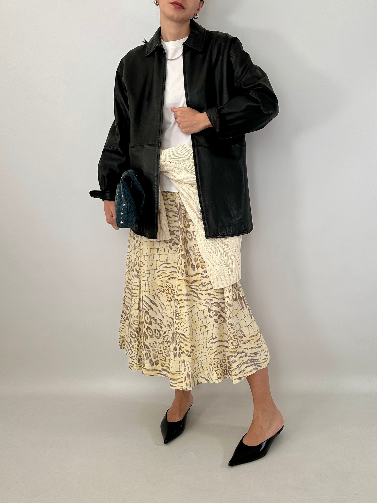 Marella soft leather zipped jacket