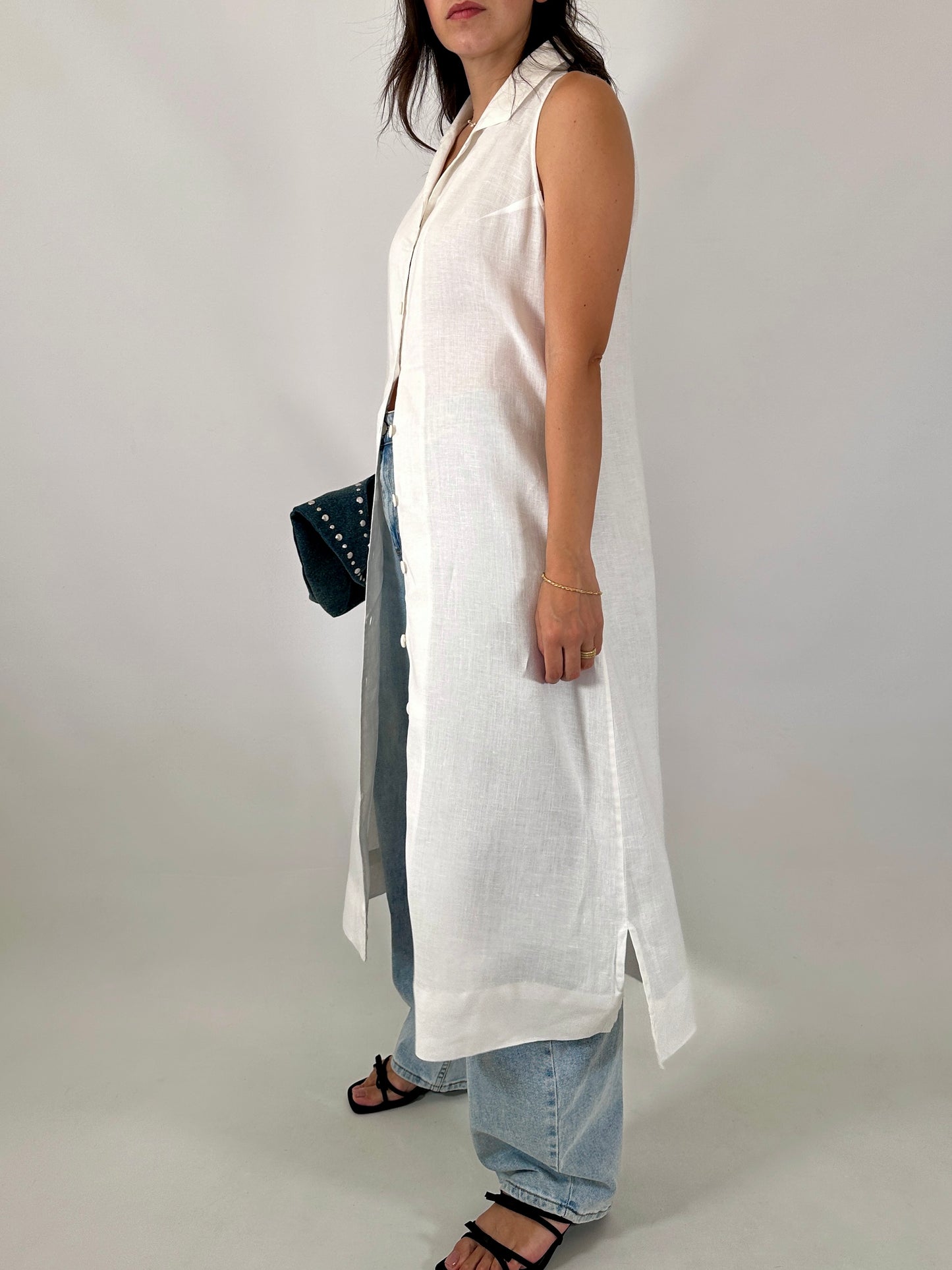 Pure linen chemisier dress