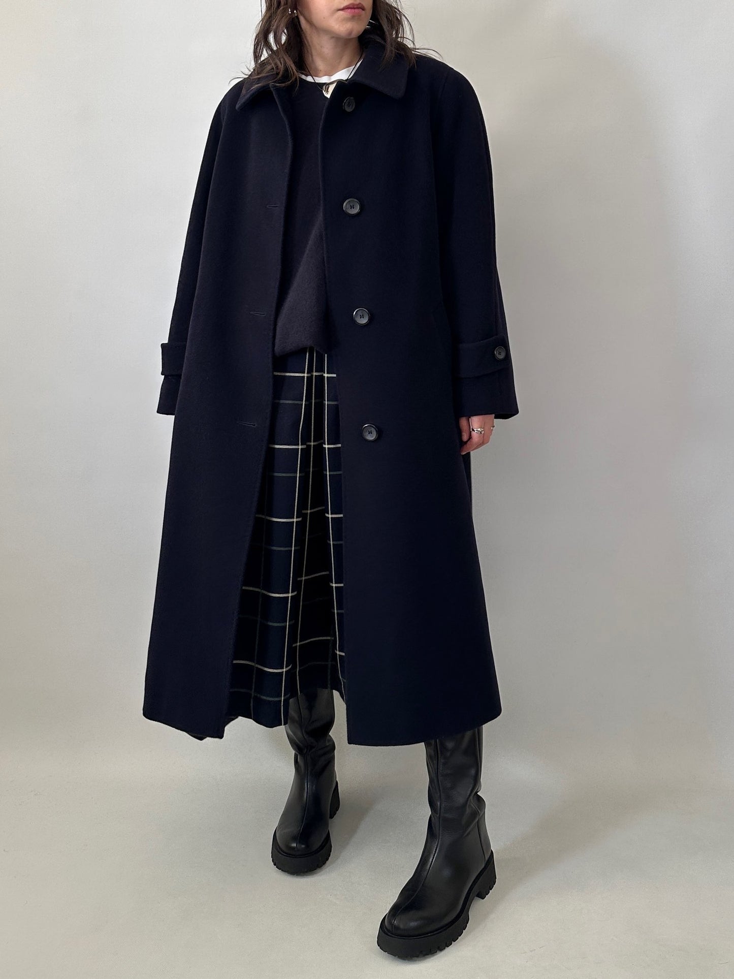 Vintage blue wool and angora coat