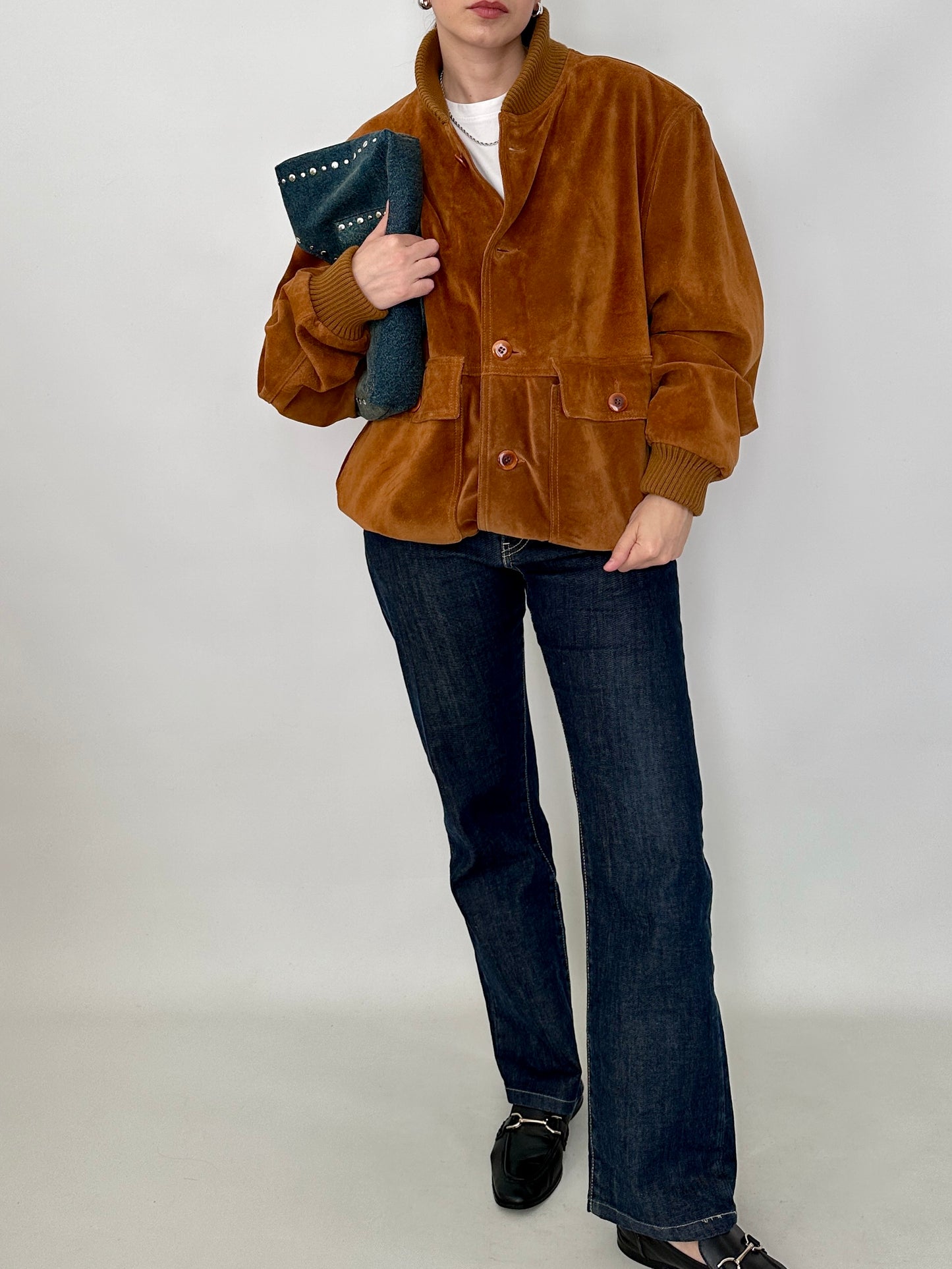 Vintage suede bomber jacket