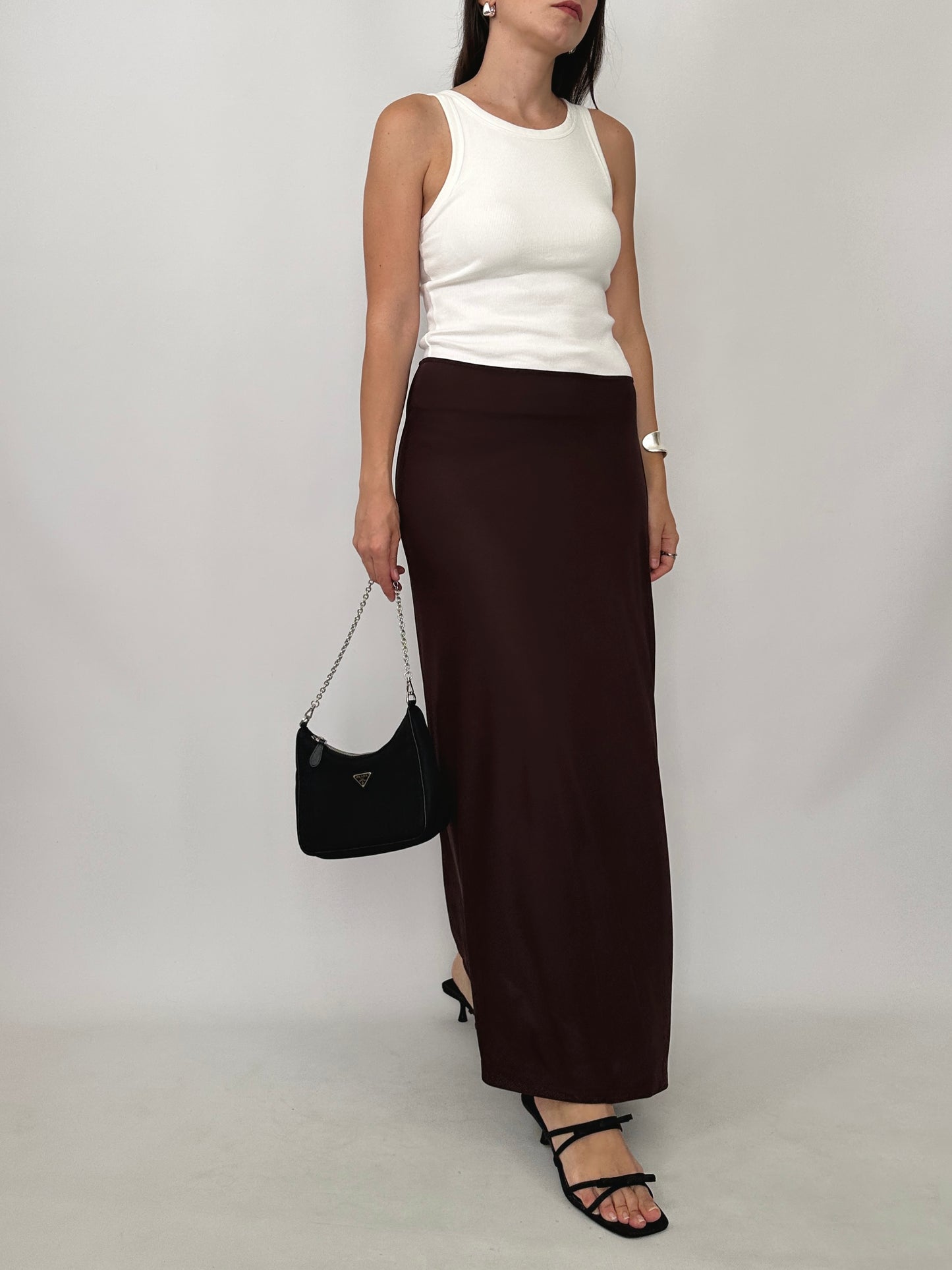 Marella Chocolate Brown Jersey Maxi Skirt