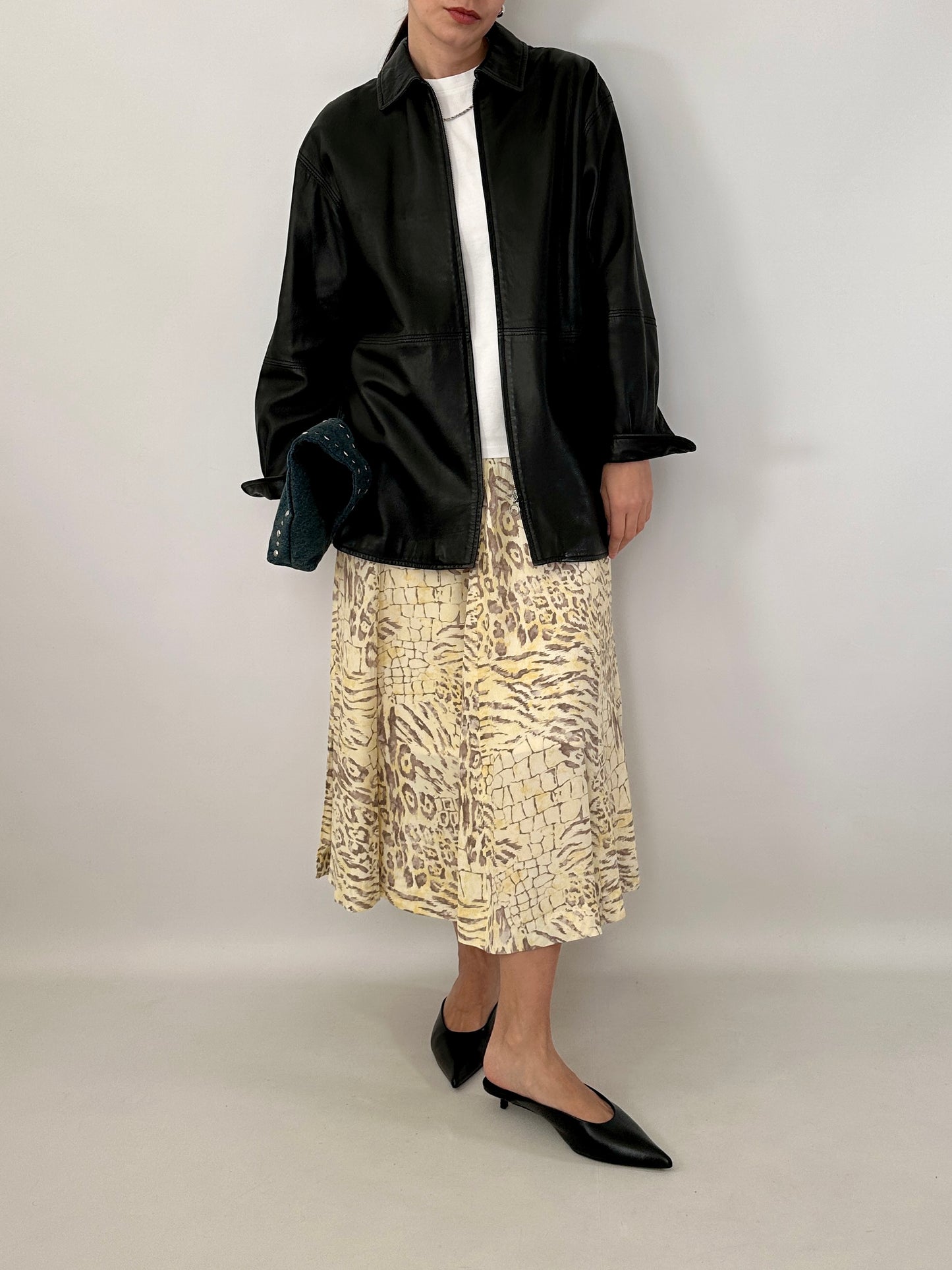 Marella soft leather zipped jacket