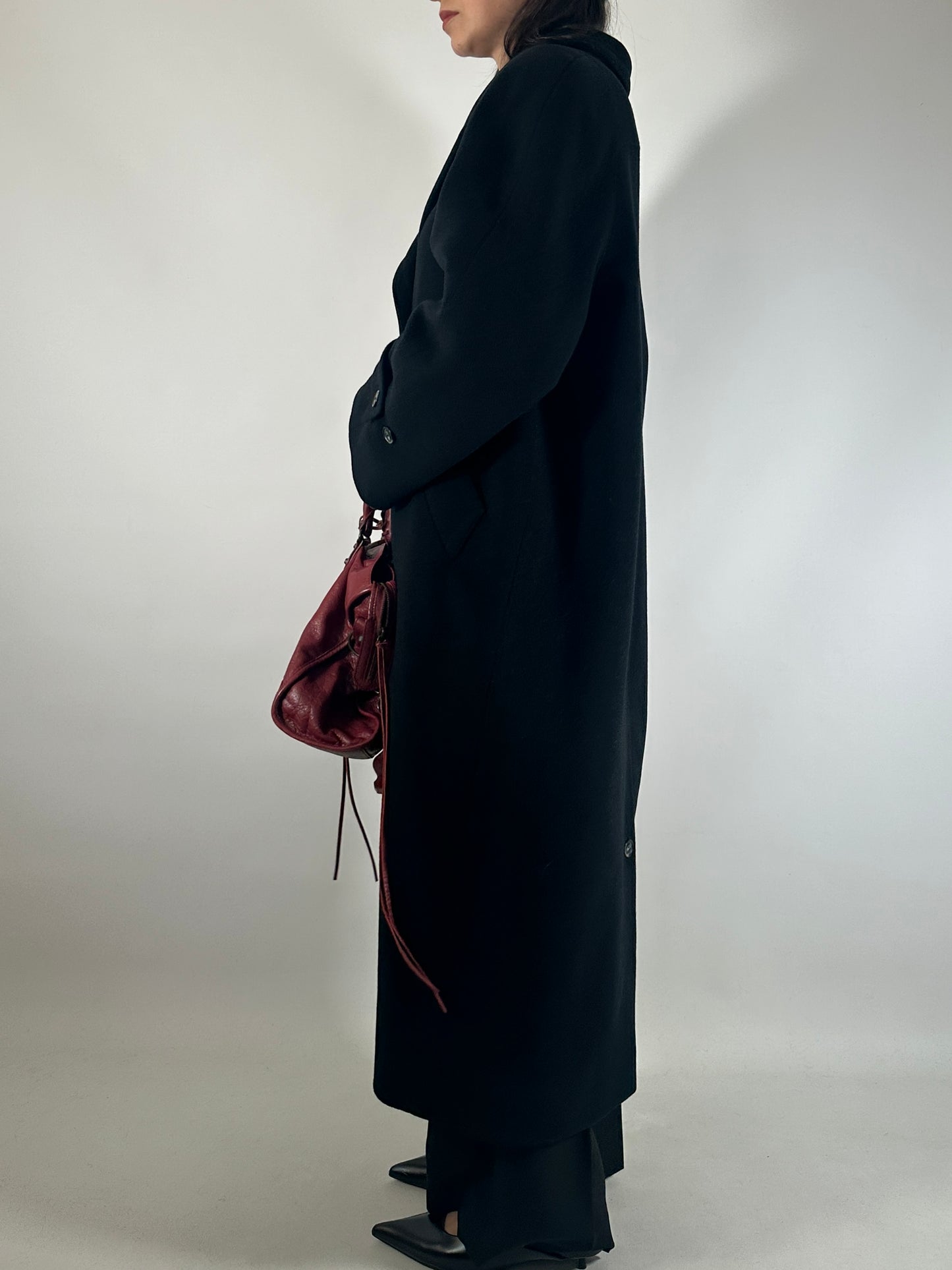 Vintage Black Wool Coat Carisma by Valentino