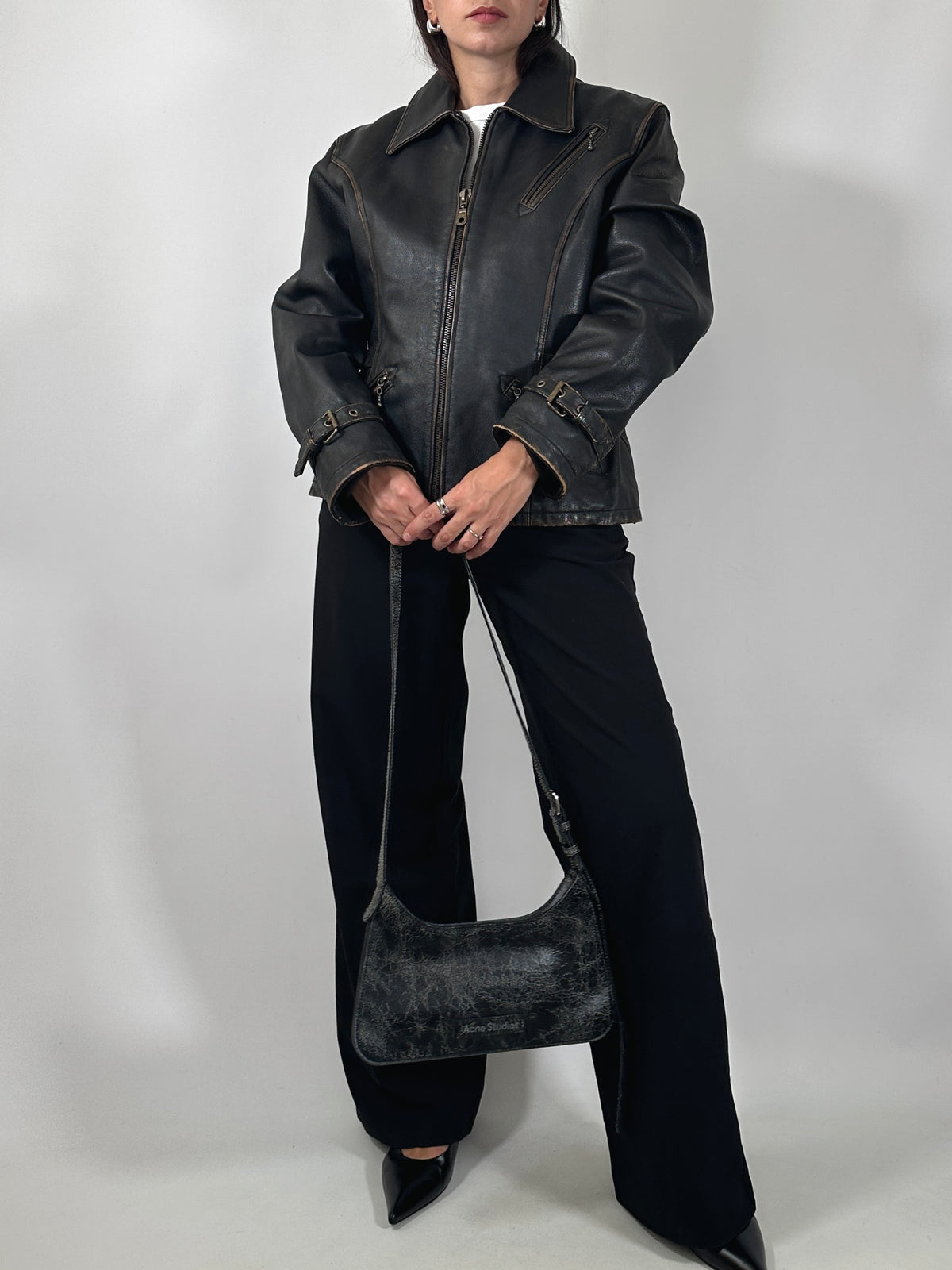 Vintage Distressed Leather Jacket