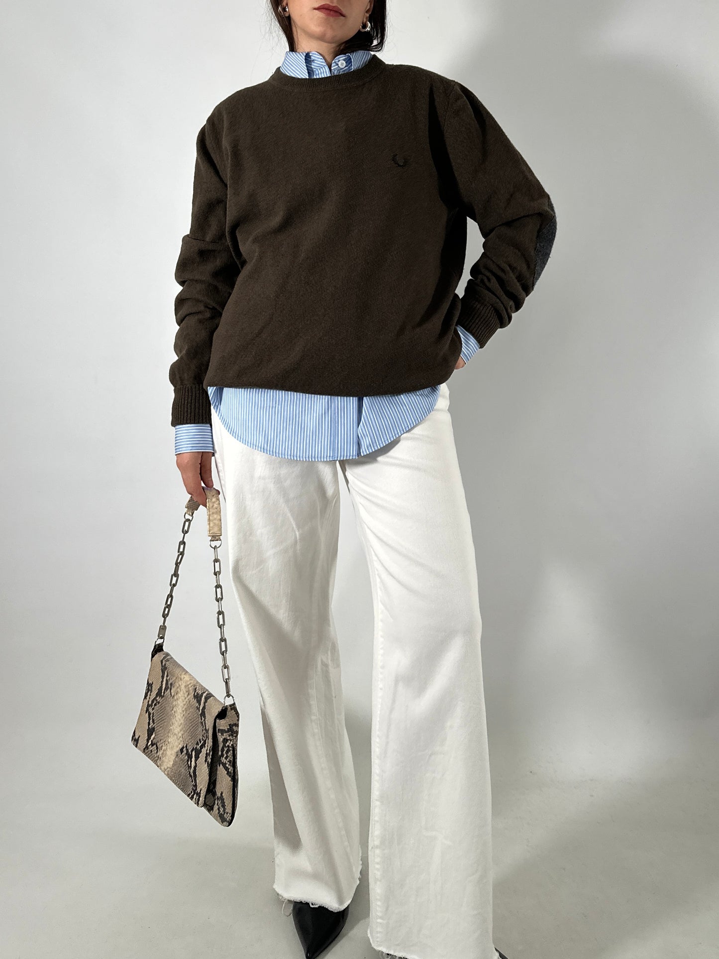 Vintage Fred Perry brown wool sweater