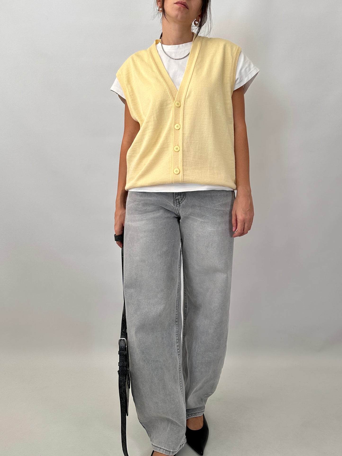 Button front sweater vest