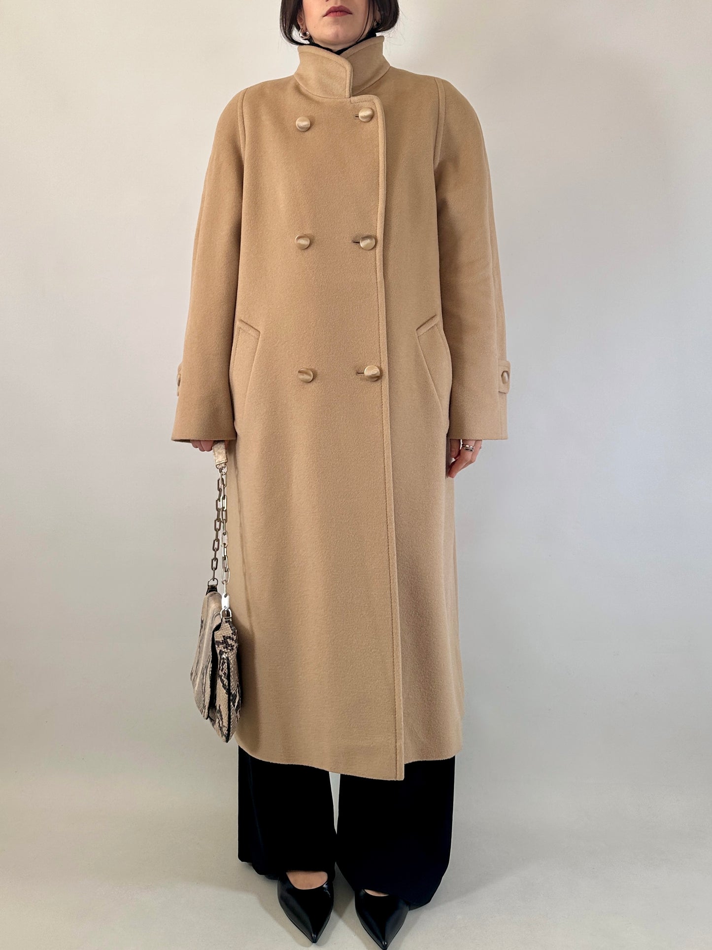 Vintage wool and cashmere long coat