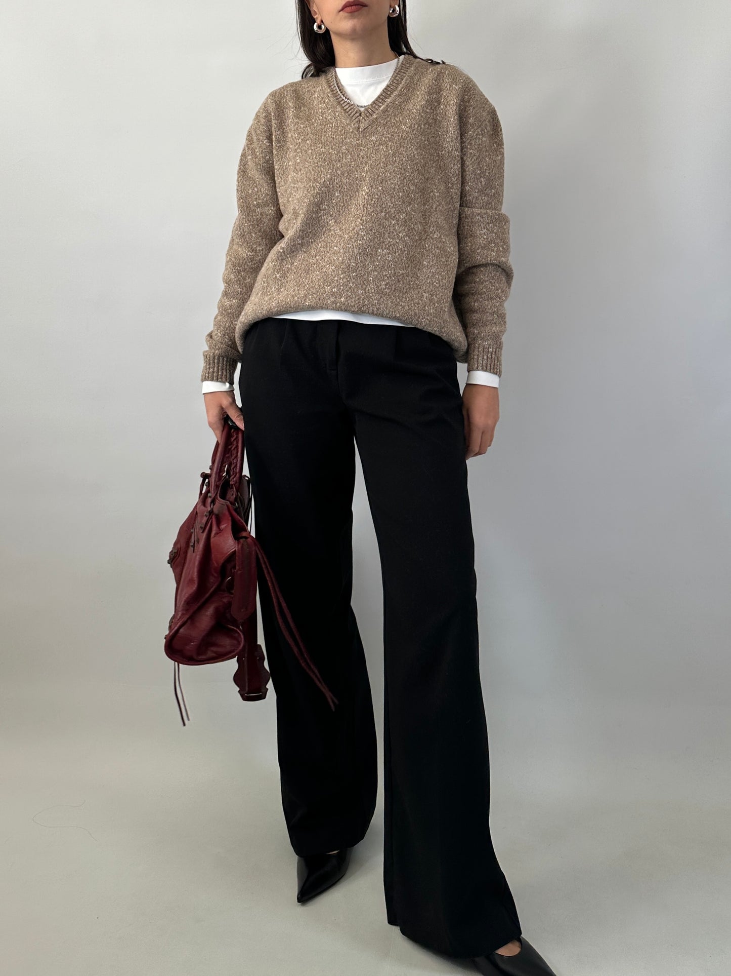 Wool and cotton oversized vintage sweater