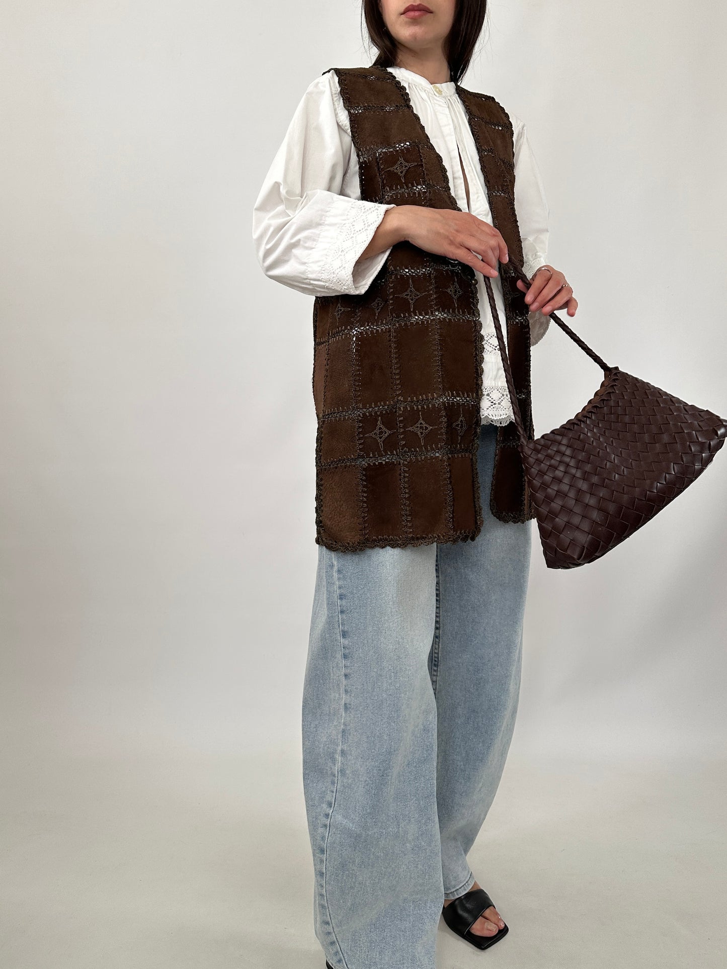 Vintage Boho Patchwork Leather Vest