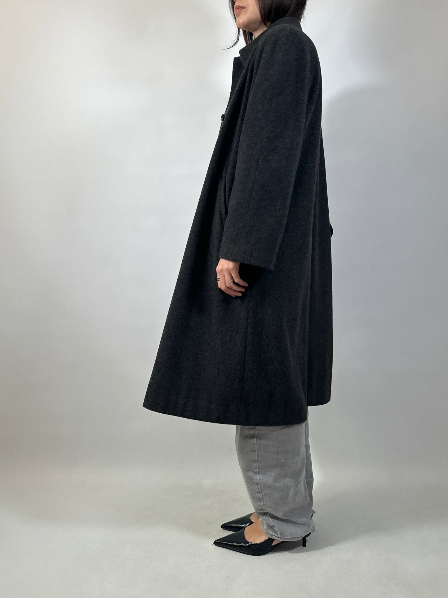 Classic Vintage Grey Wool Coat