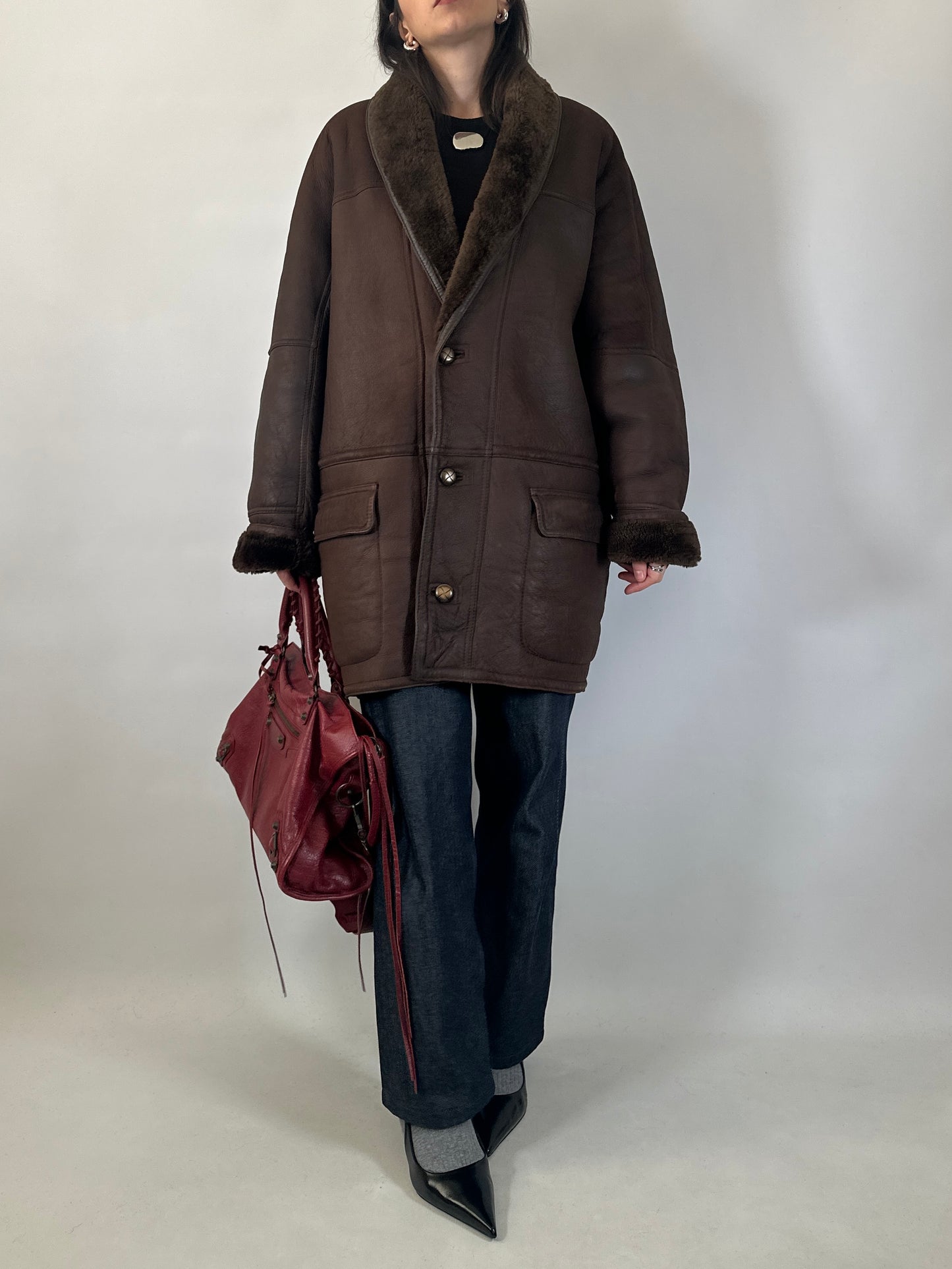 Vintage Brown Shearling Jacket