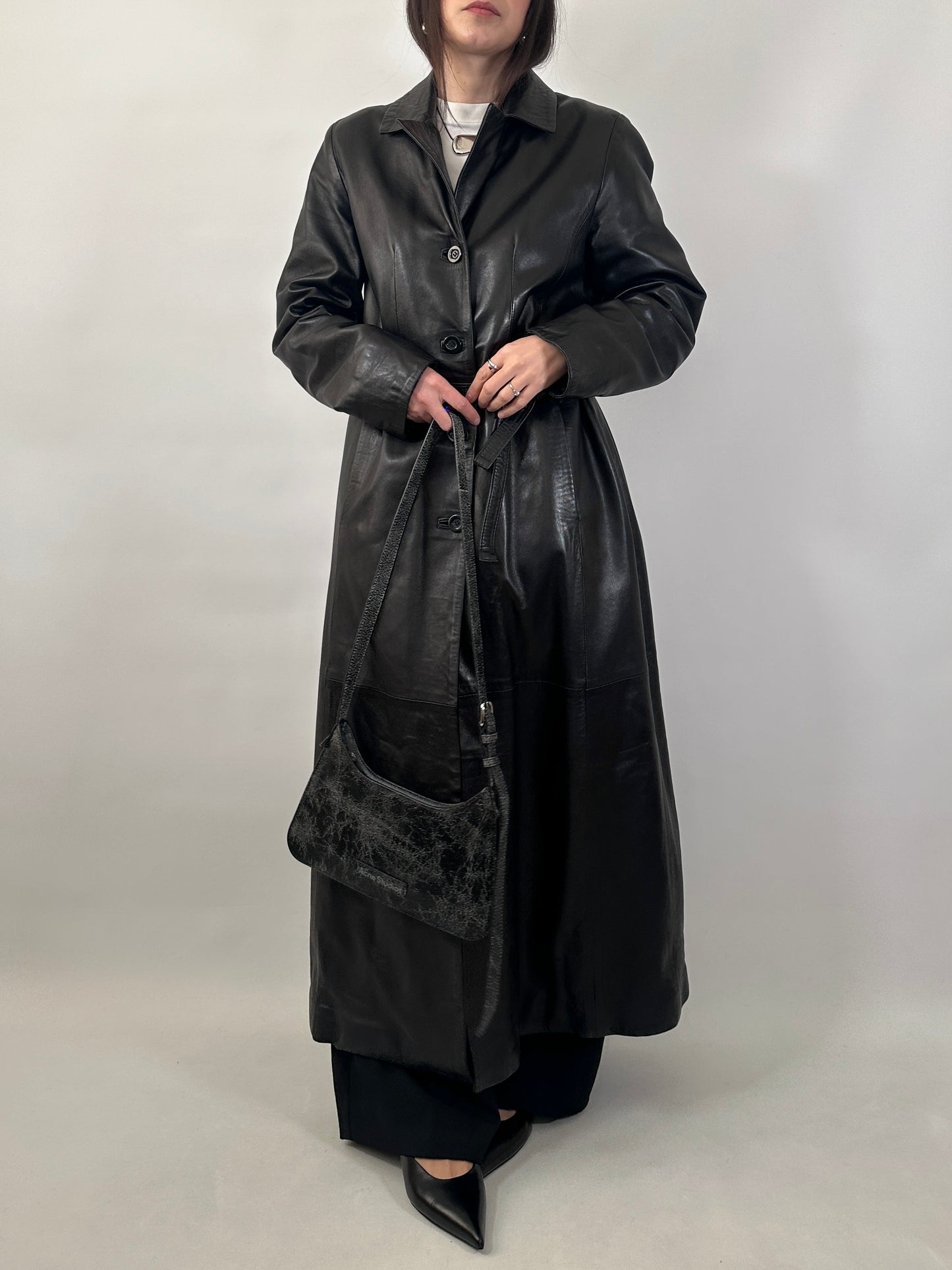 Extra-Long Soft Leather Coat