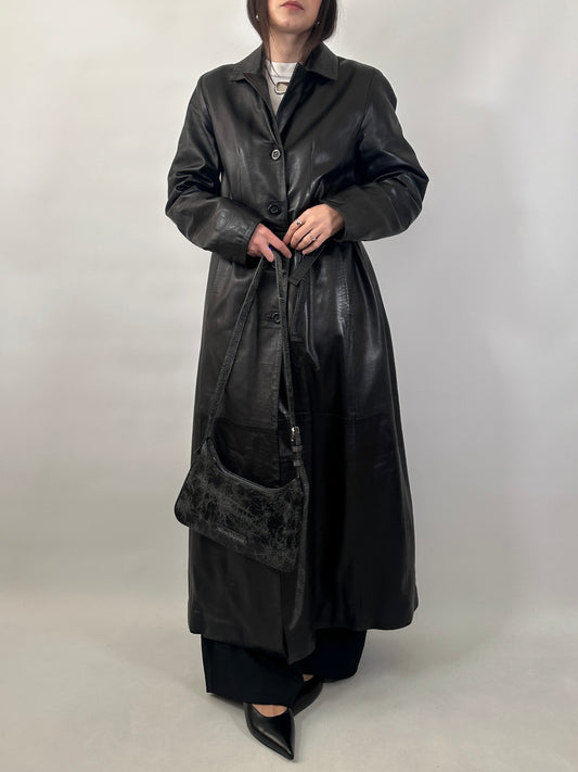Extra-Long Soft Leather Coat