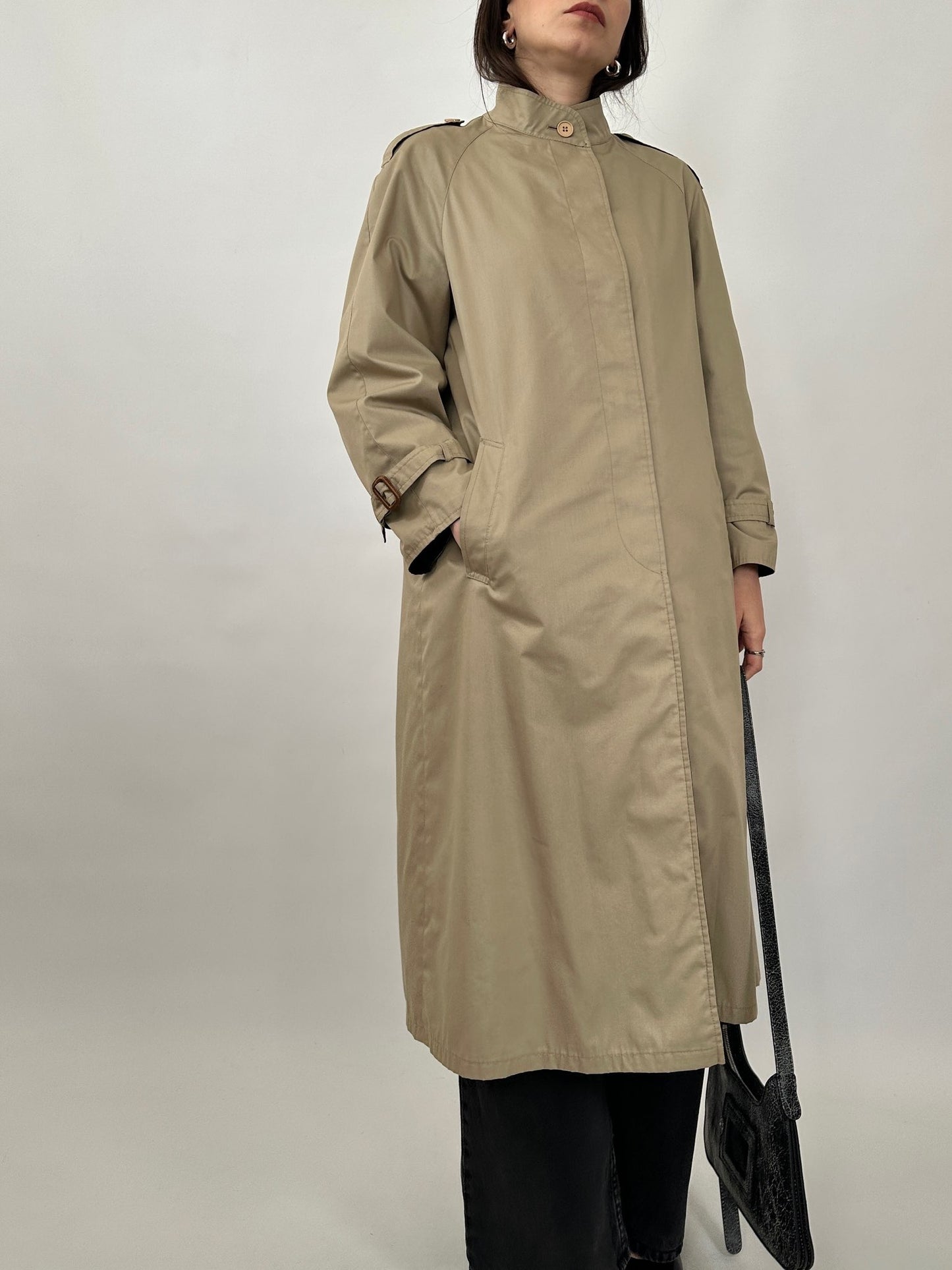 Vintage Reversible Lightweight Coat - Beige/Black