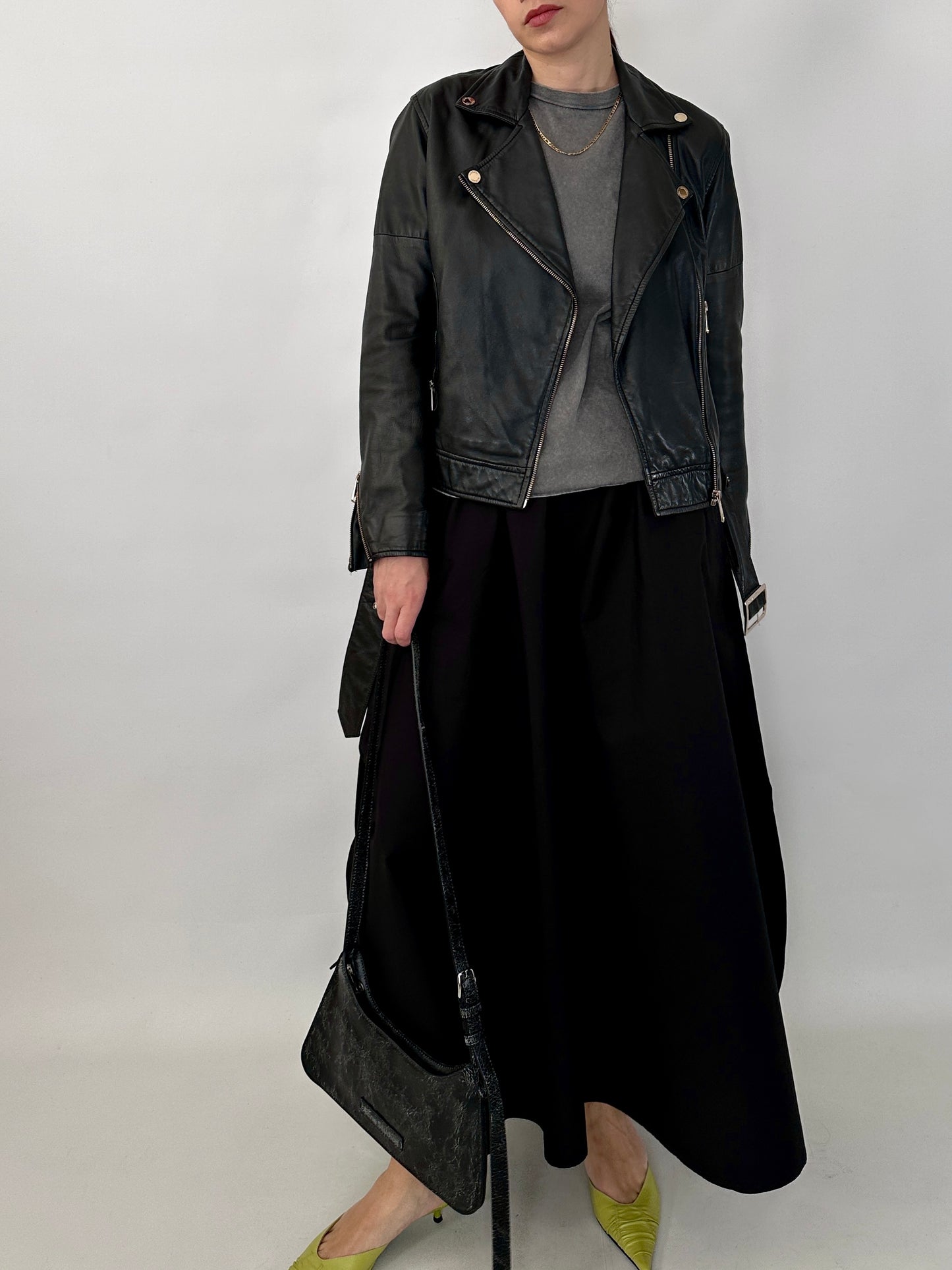 Soft leather biker jacket