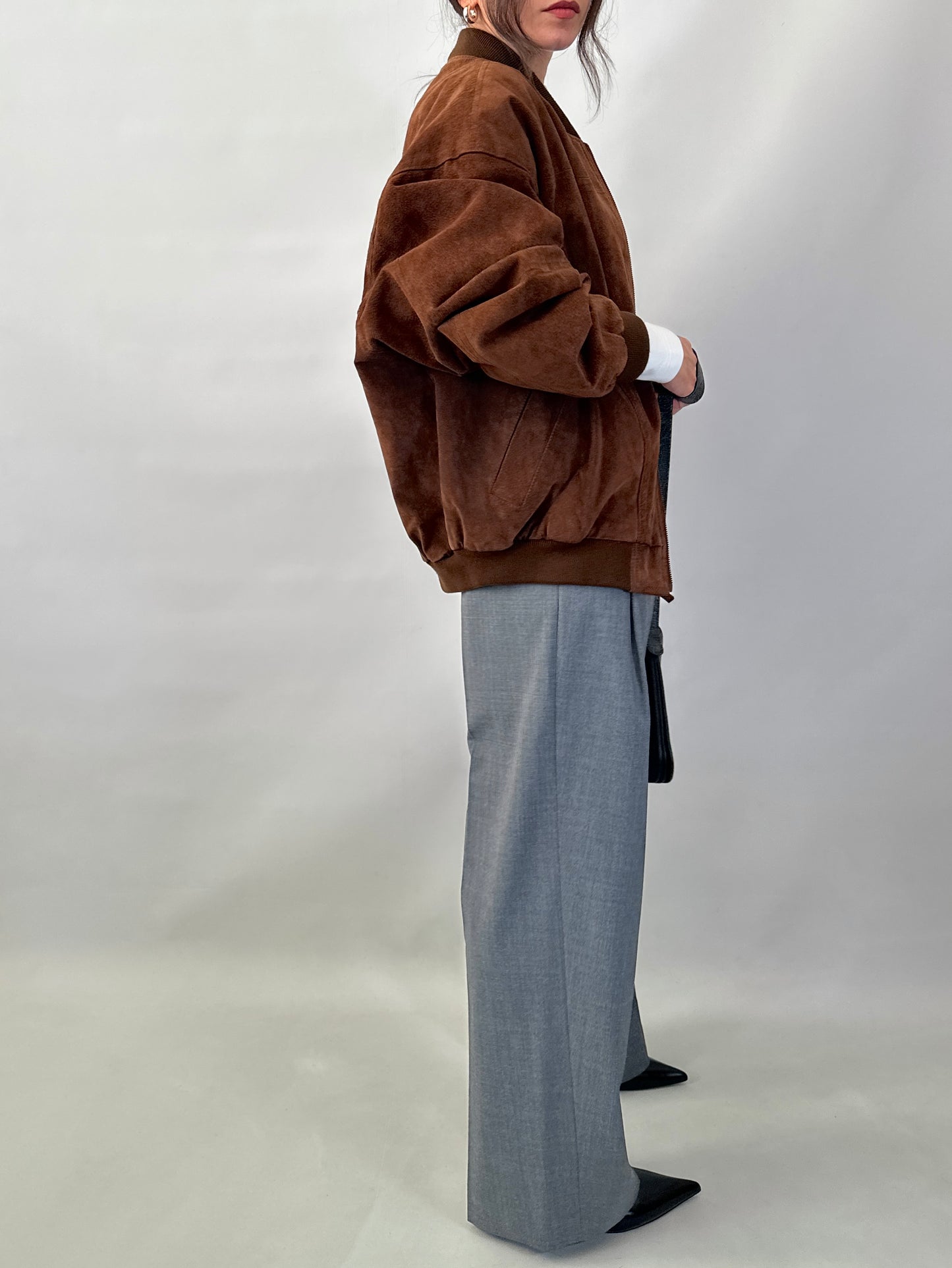 Real suede bomber jacket