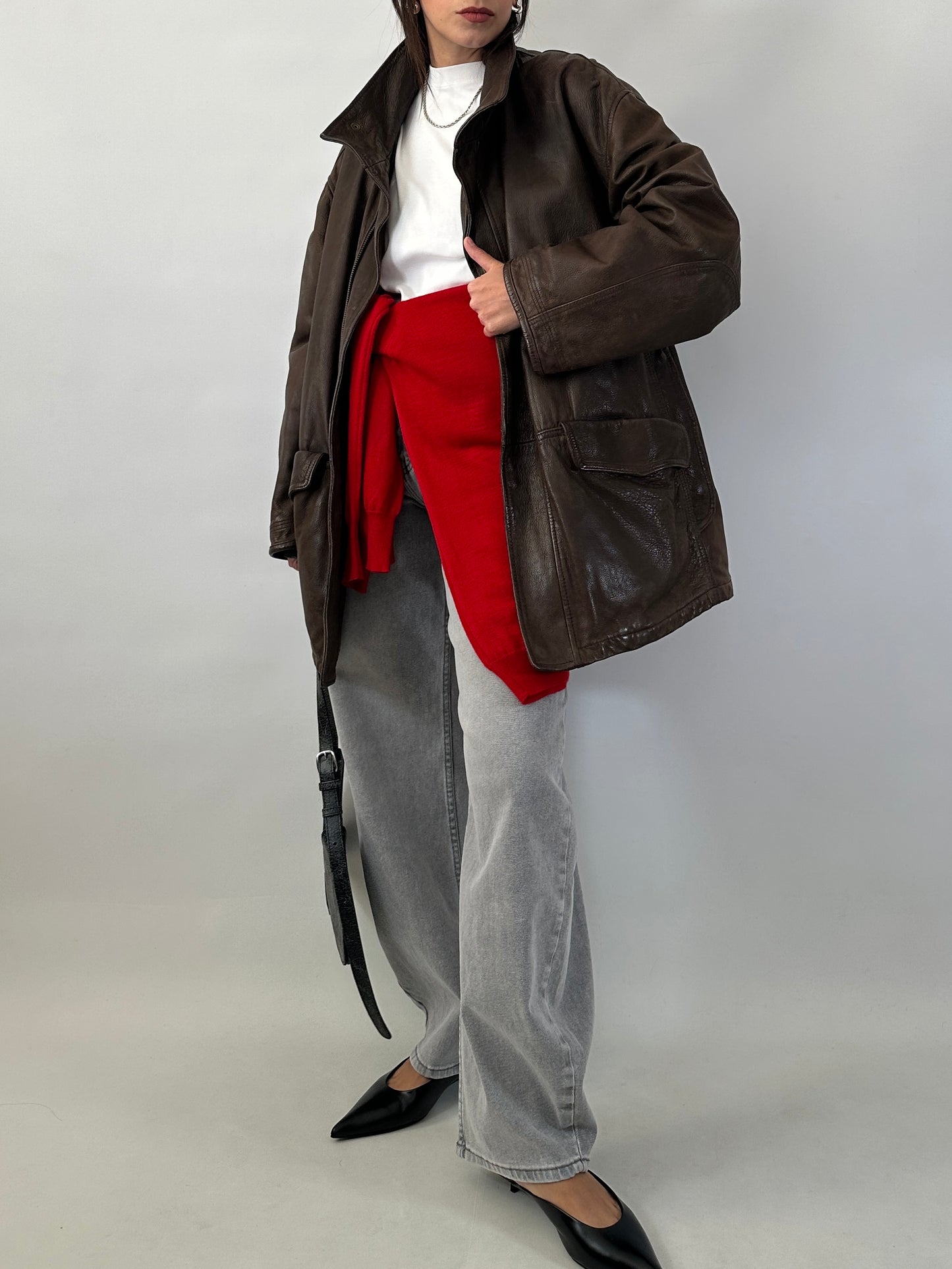 Valentino vintage real leather field jacket