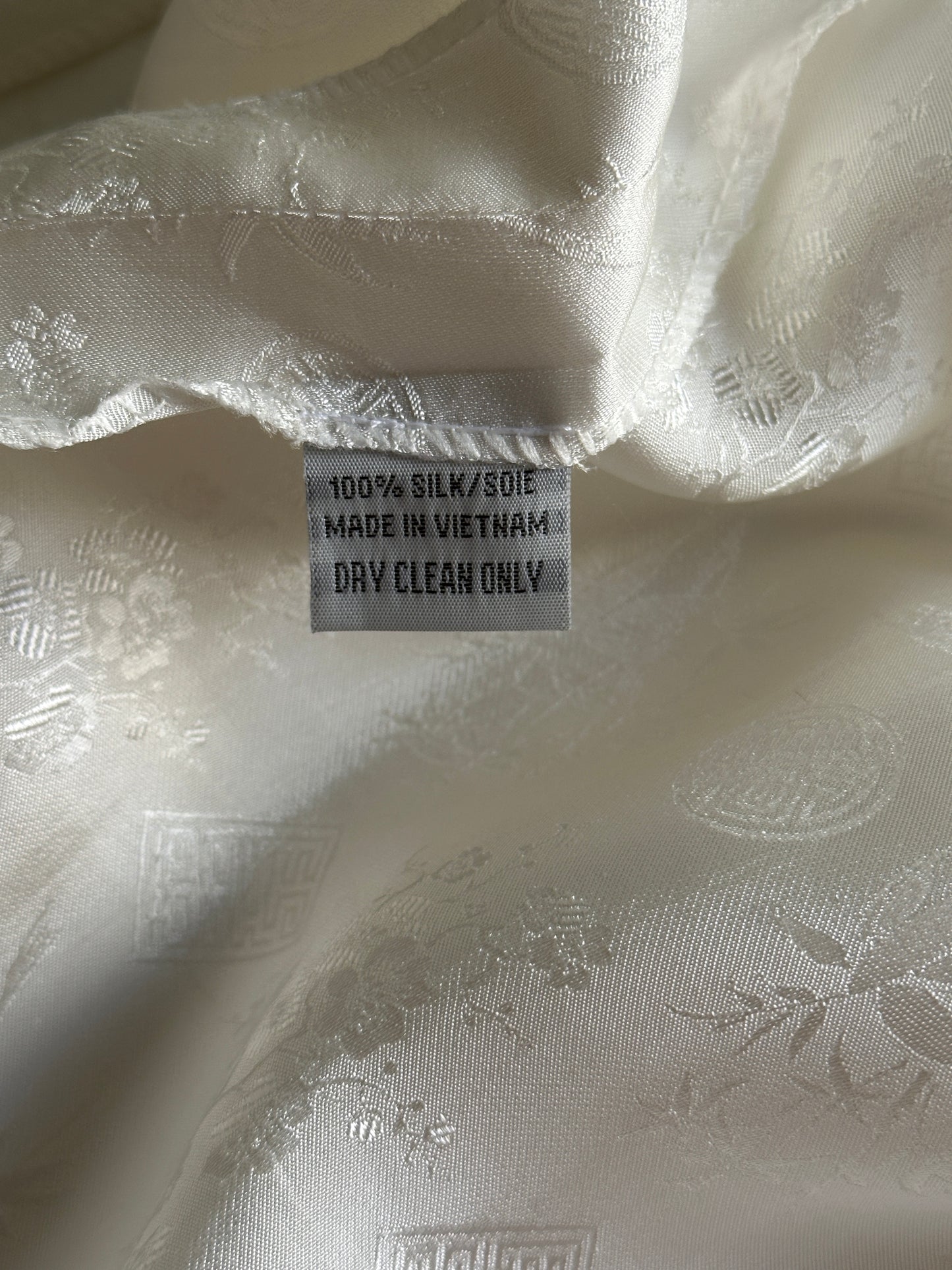 White Silk Oriental Dress - New with Tag