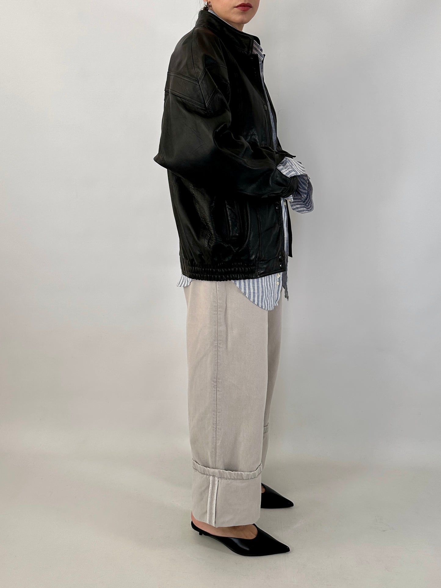 80s bomber jacket in real leather