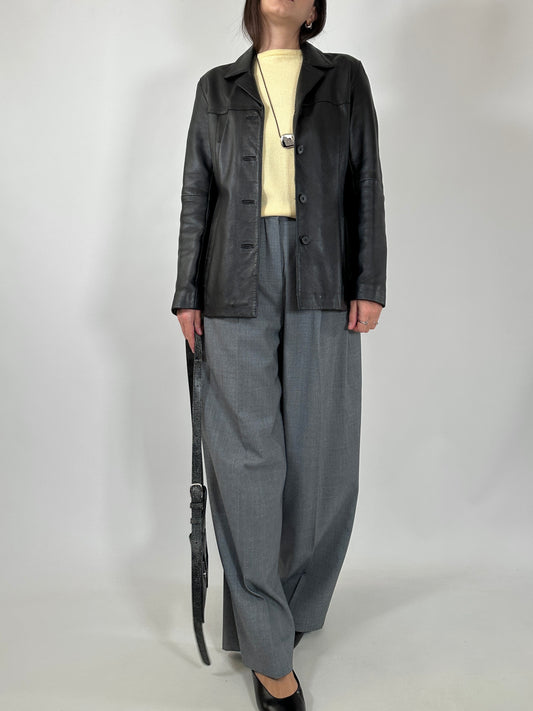 Black Lambskin Fitted Jacket