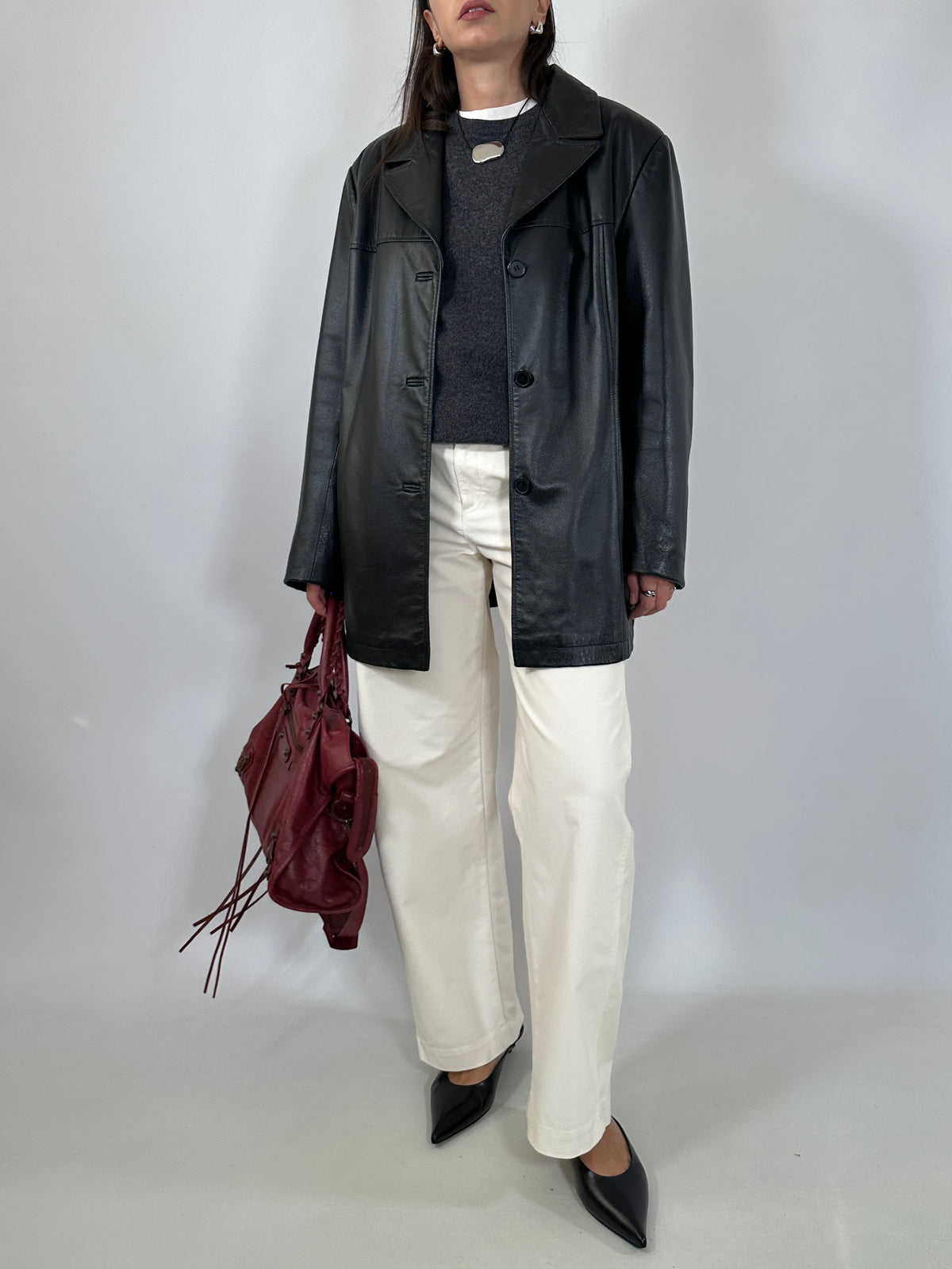 Black Leather Straight Jacket