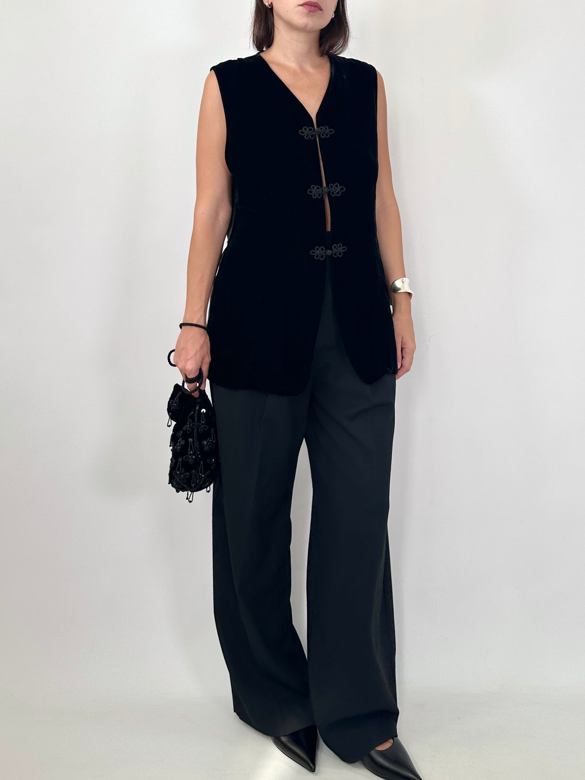 Velvet Vest with Frog Closures