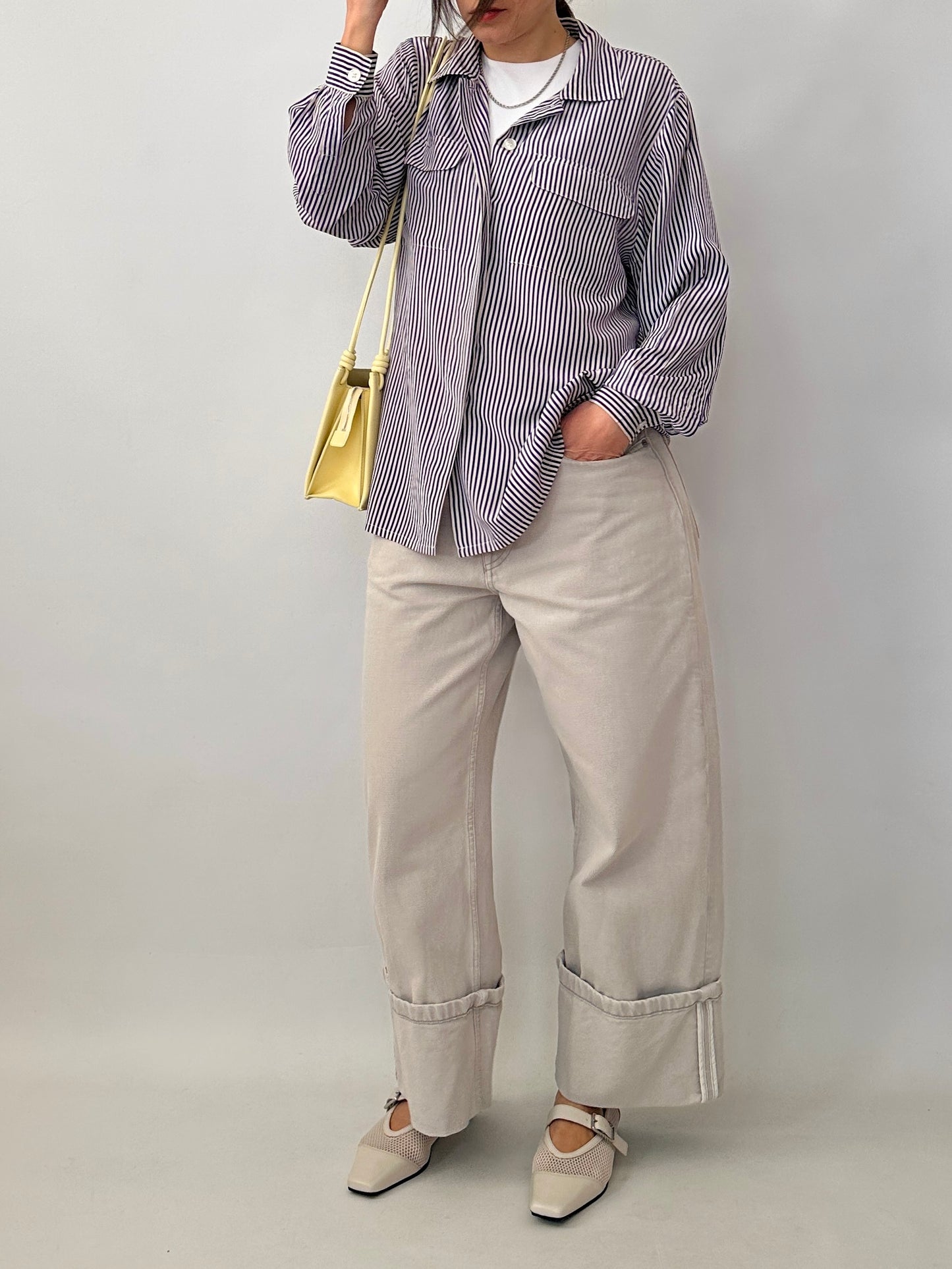 Pure silk striped shirt