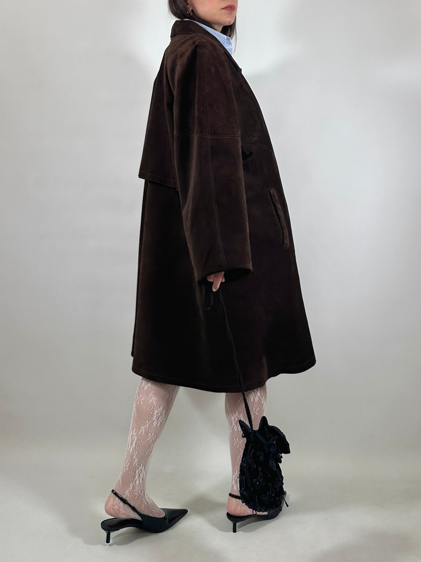 Chocolate Brown Suede Coat