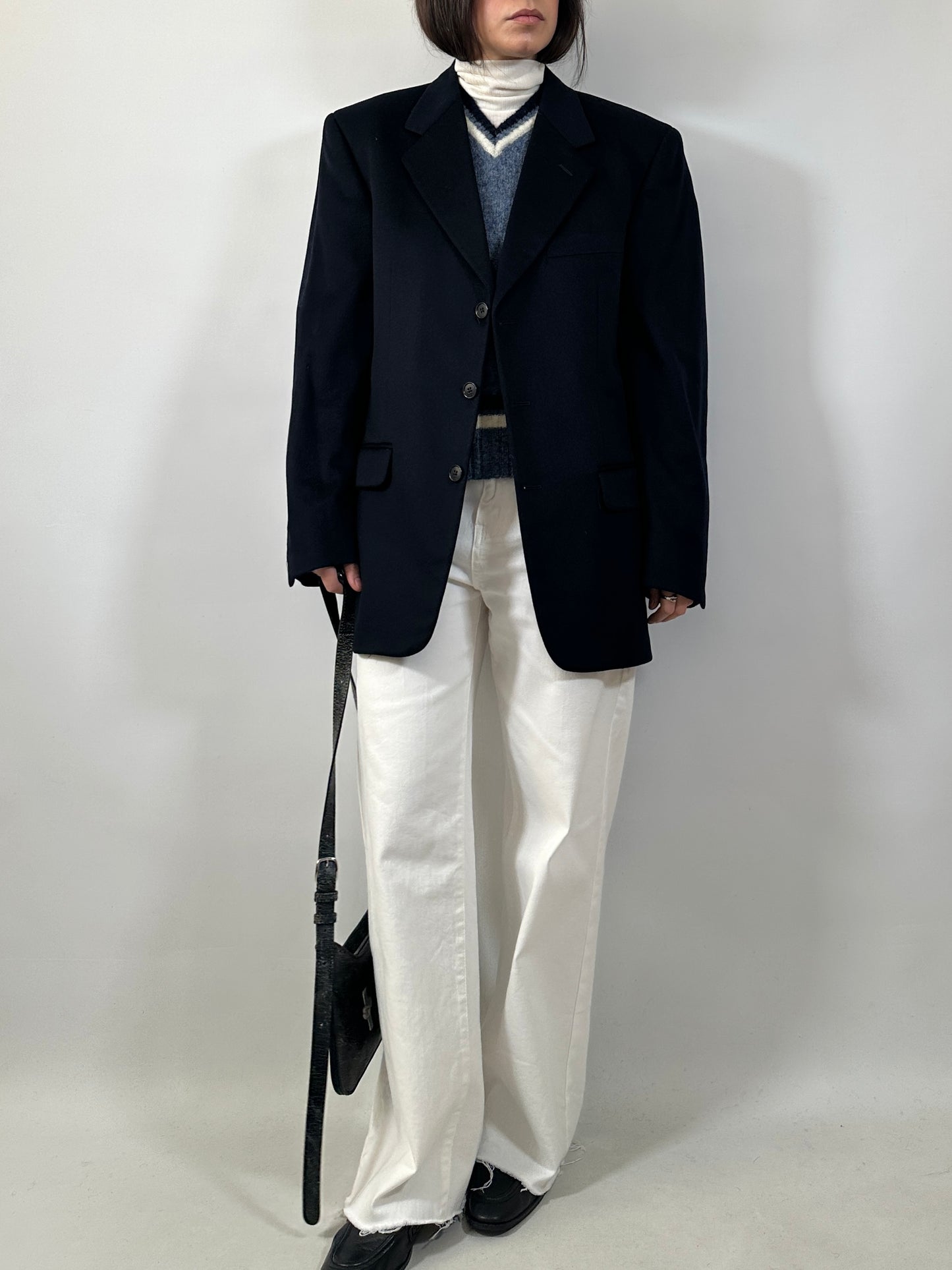 Vintage Navy Cashmere Blend Blazer