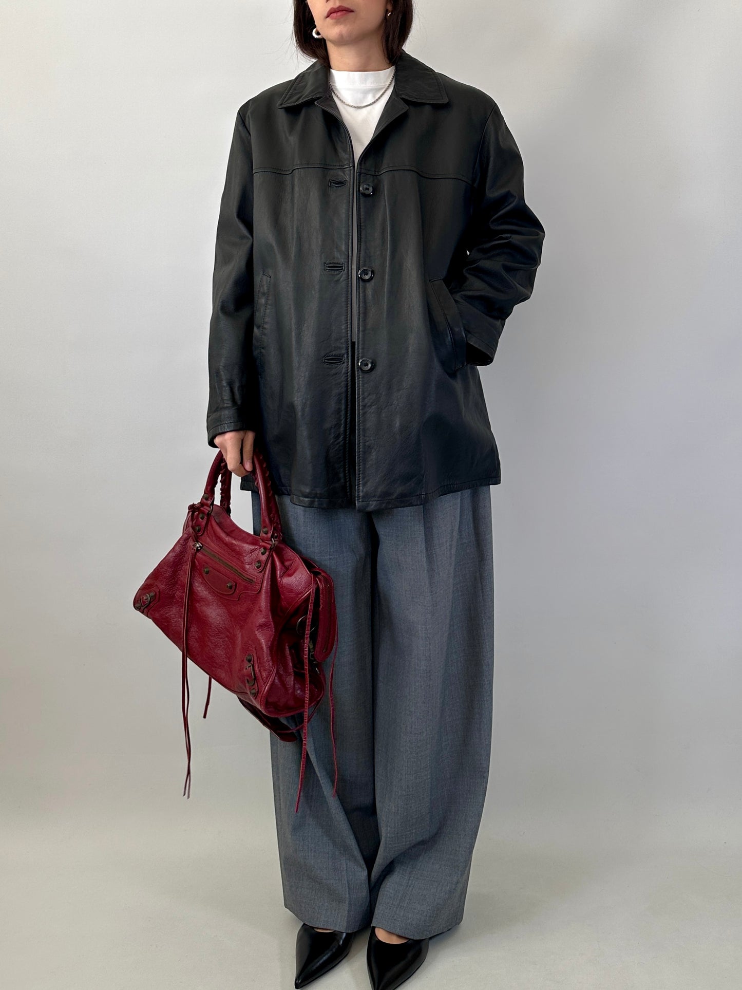 Classic real leather jacket