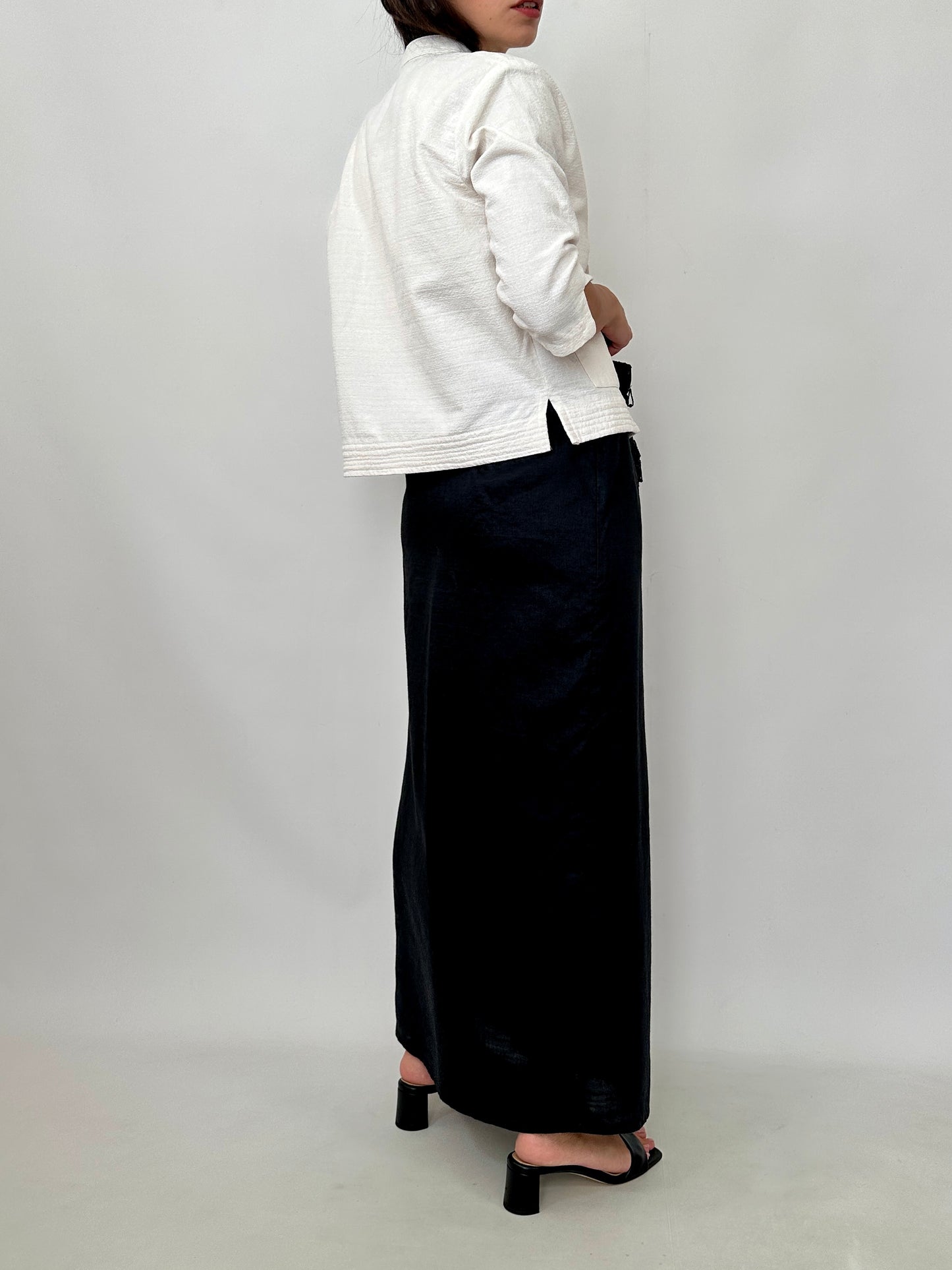 Boxy Textured Frog Closure Jacket