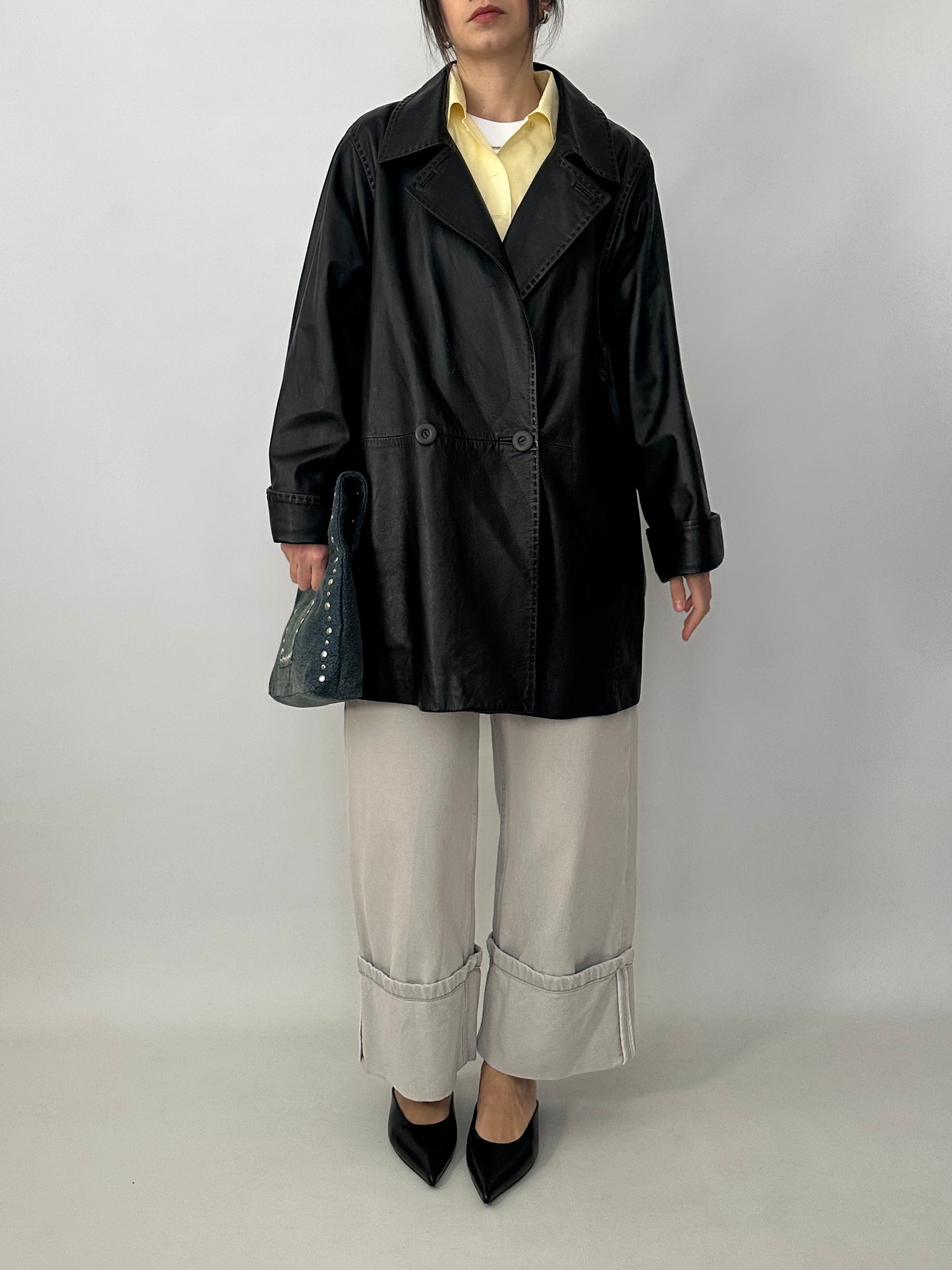 Caban in soft genuine leather