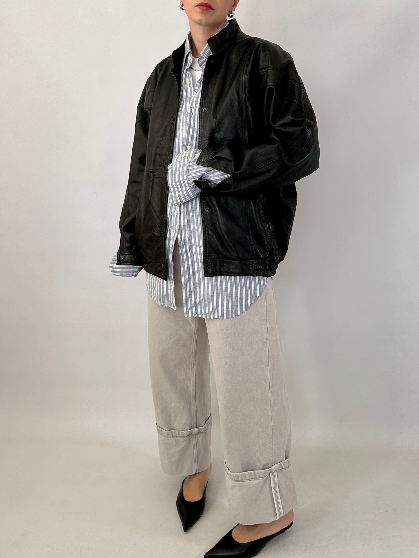 80s bomber jacket in real leather