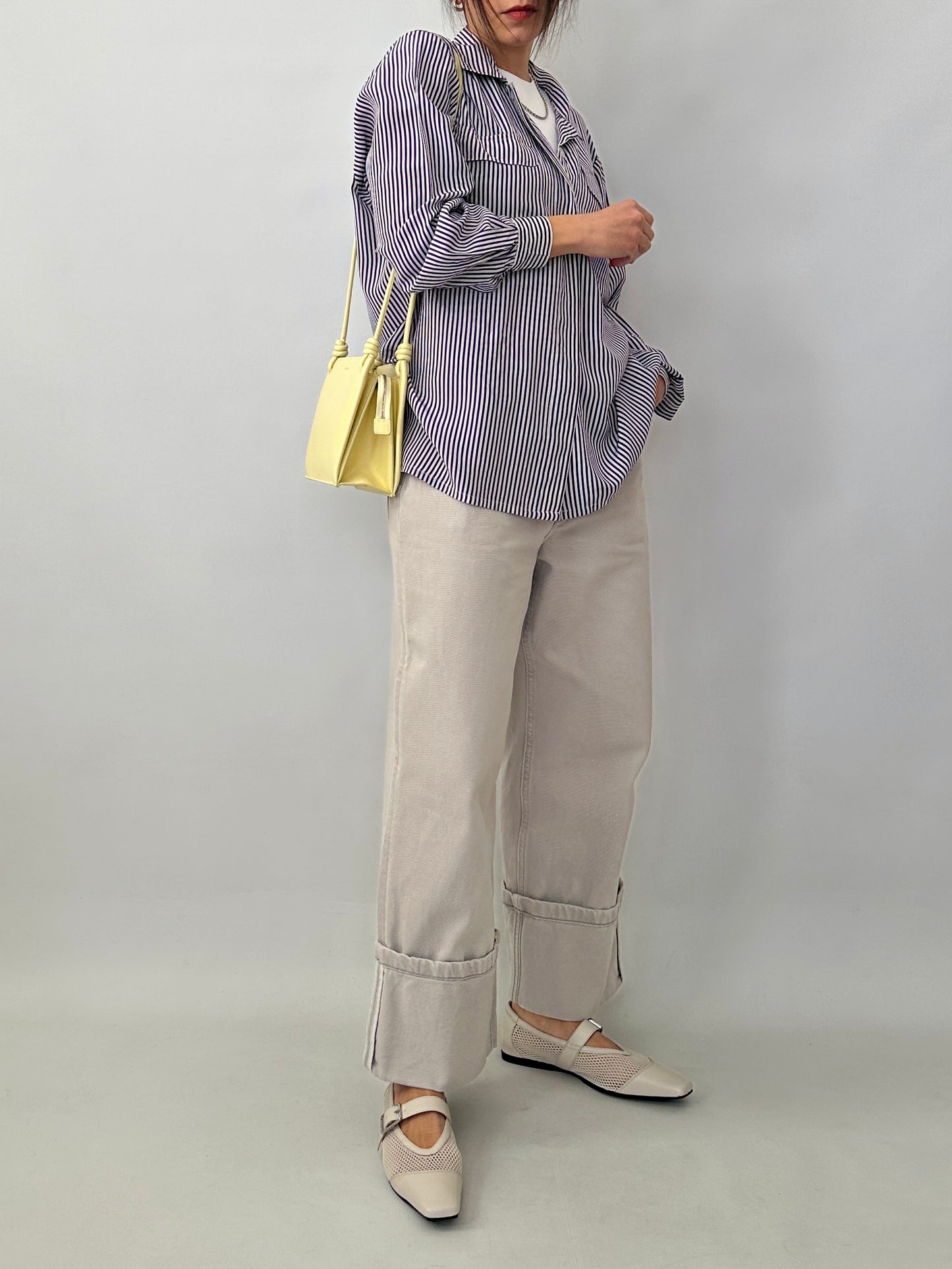 Pure silk striped shirt