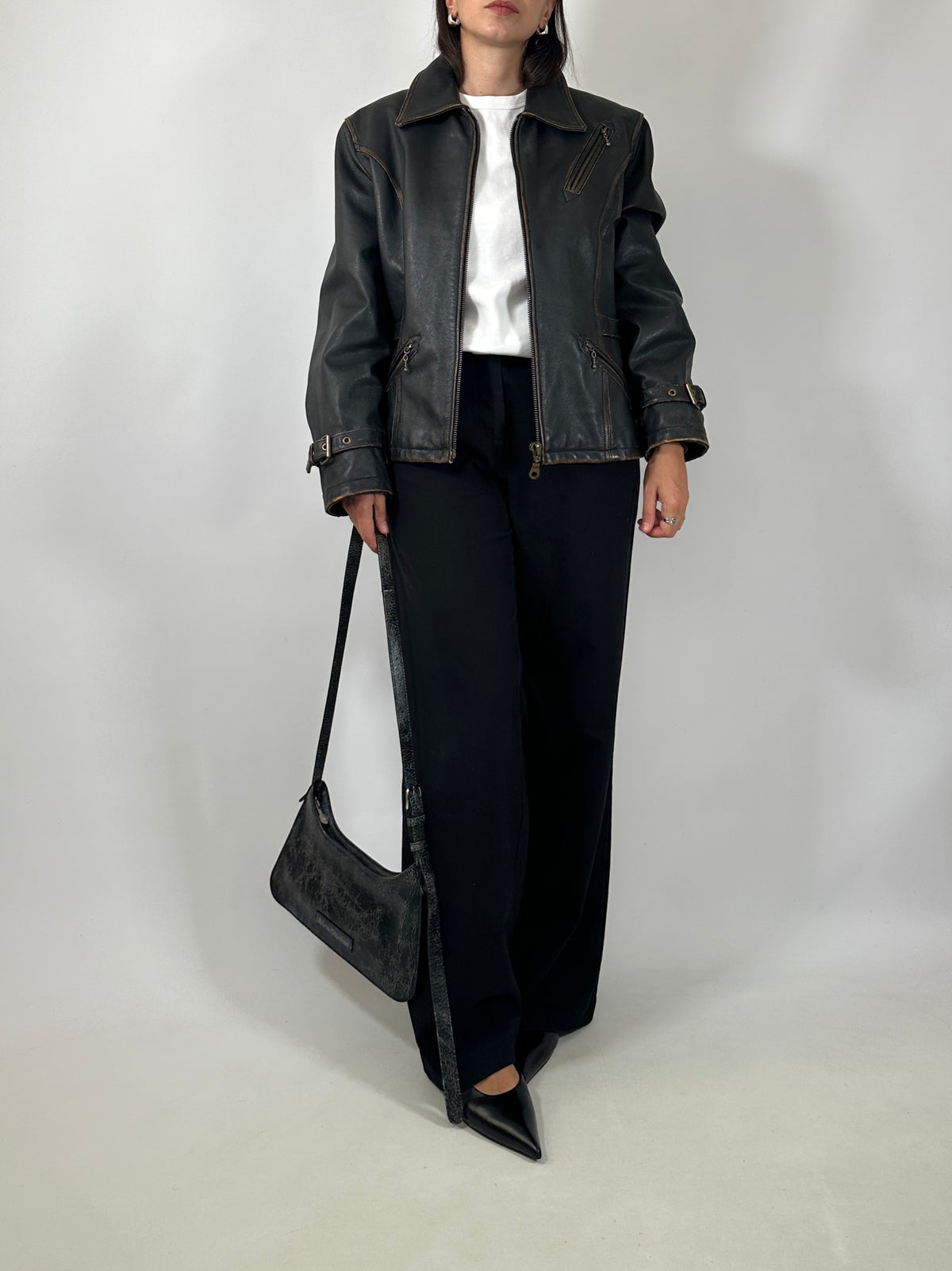 Vintage Distressed Leather Jacket