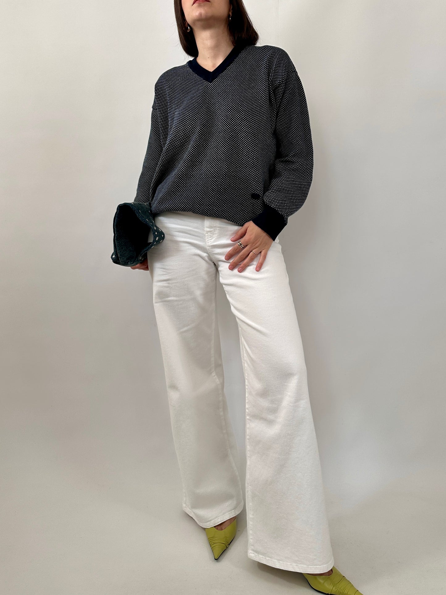 Vintage Valentino Microdot Pure Cotton Sweater