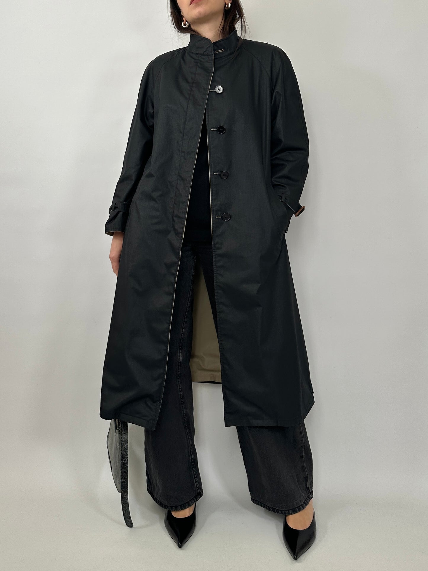 Vintage Reversible Lightweight Coat - Beige/Black