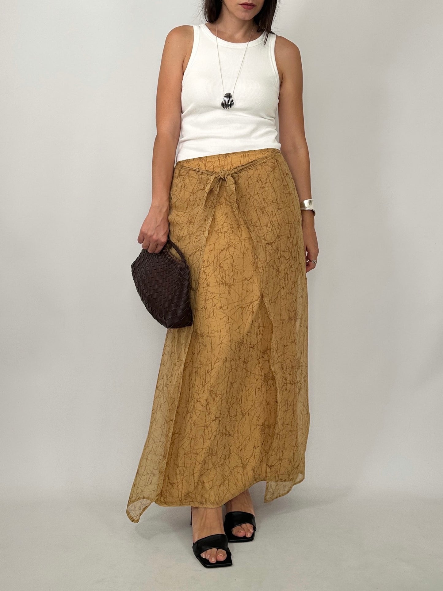 Marella Silk Overlay Maxi Skirt