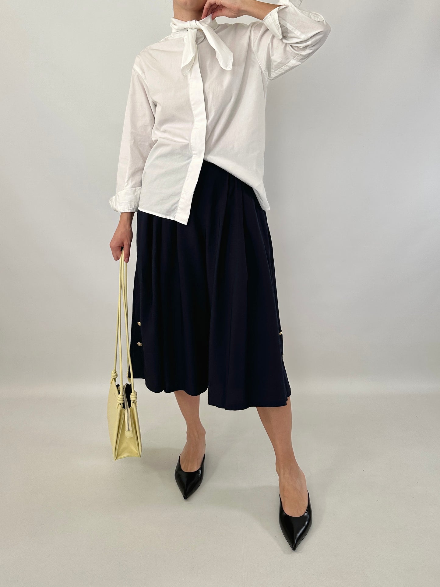 Wide-leg blue culottes