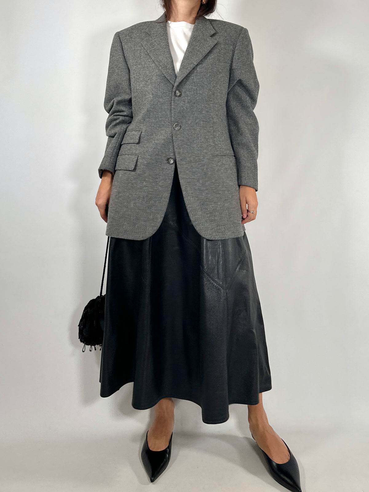 Oversized Grey Virgin Wool Blazer