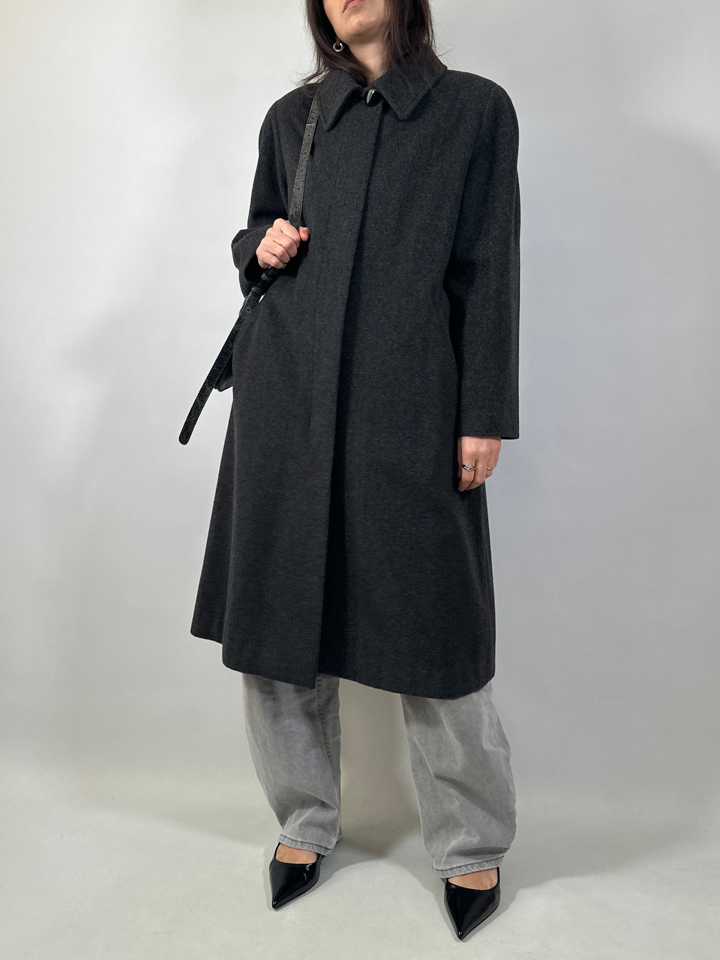 Classic Vintage Grey Wool Coat