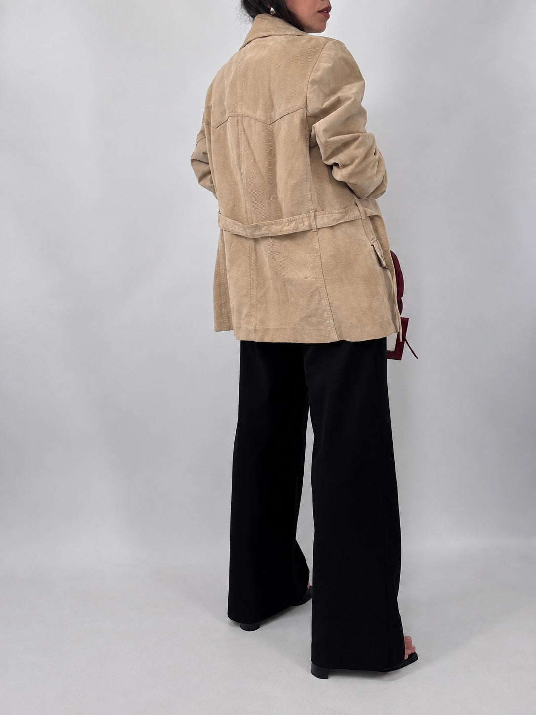Beige Suede Safari Jacket