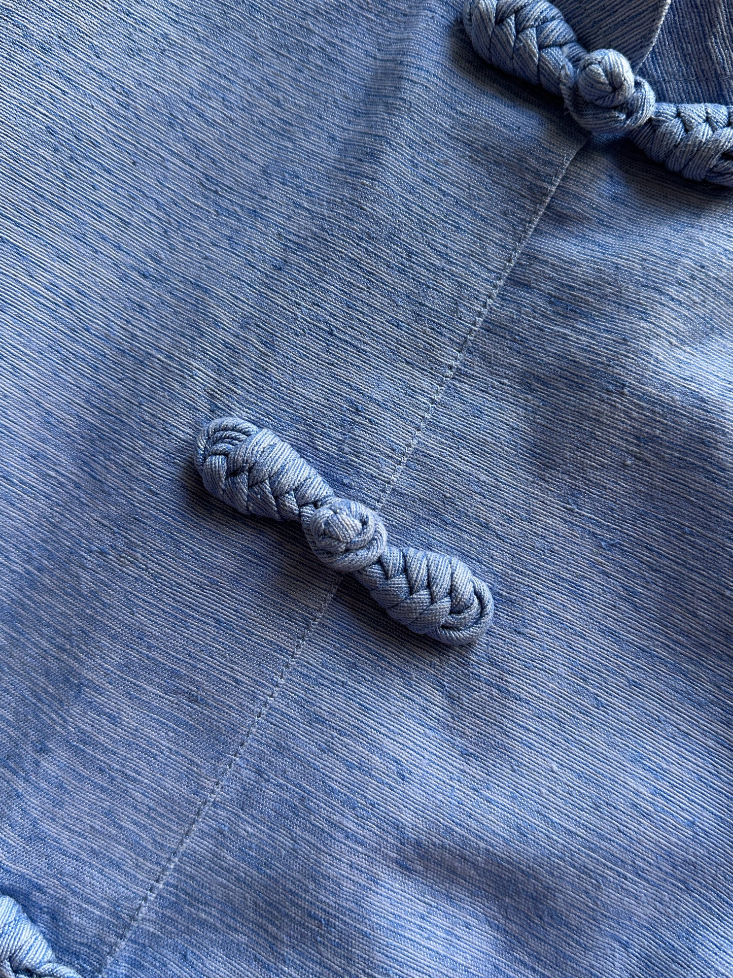 Blue Natural Silk Oriental Shirt