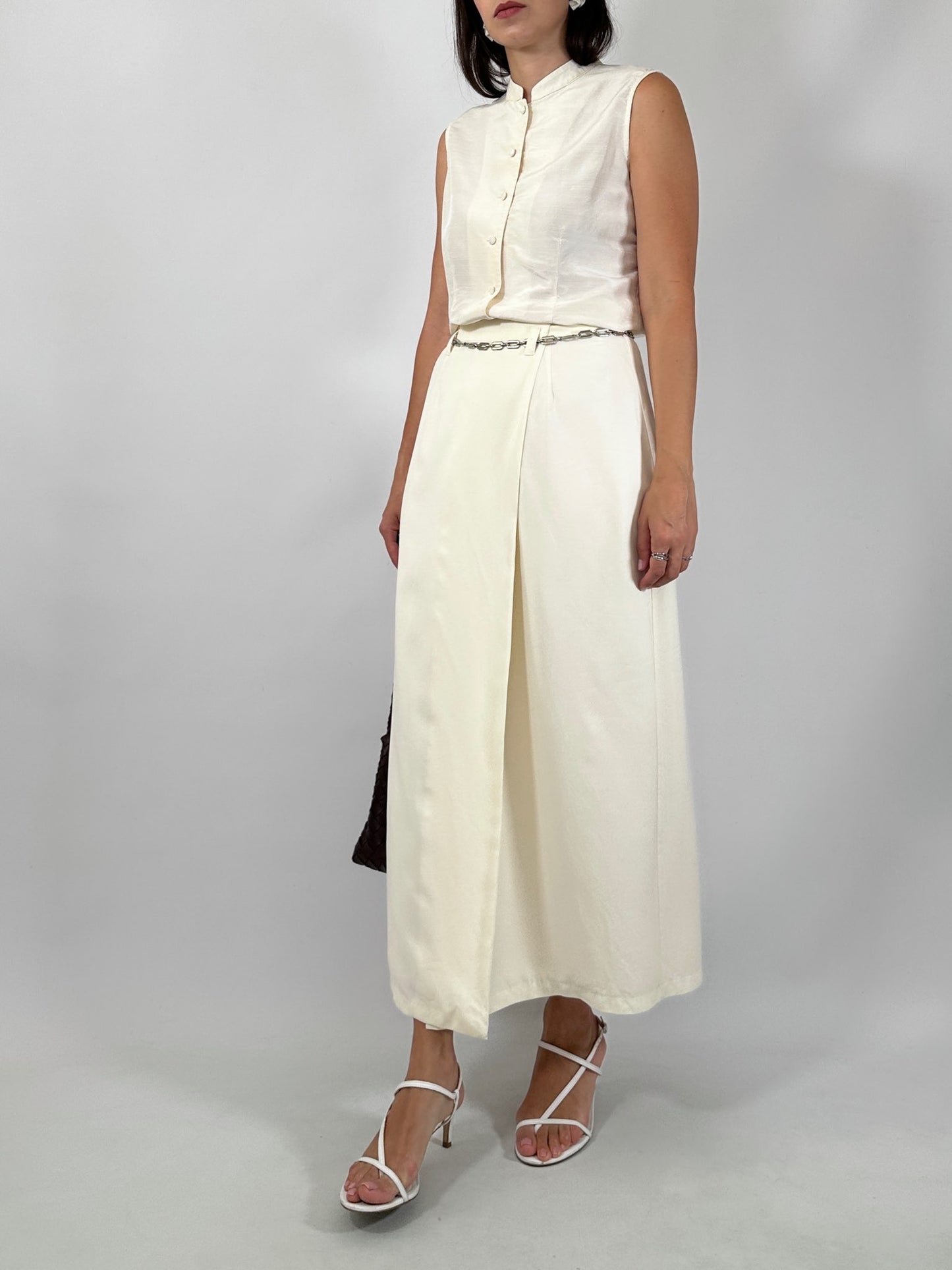 Vintage Wrap Midi Skirt
